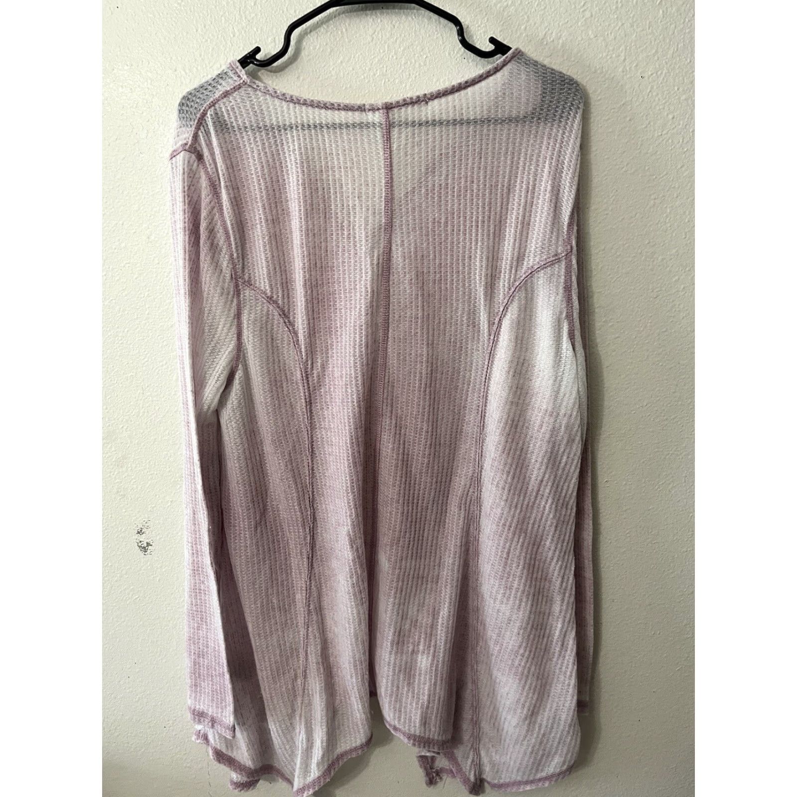 Vintage VINTAGE Seven 7 Womens Pink Long Sleeve Blouse XL V-Neck Asymmetrical Hem Casual Top Size XL / US 12-14 / IT 48-50 - 3 Thumbnail