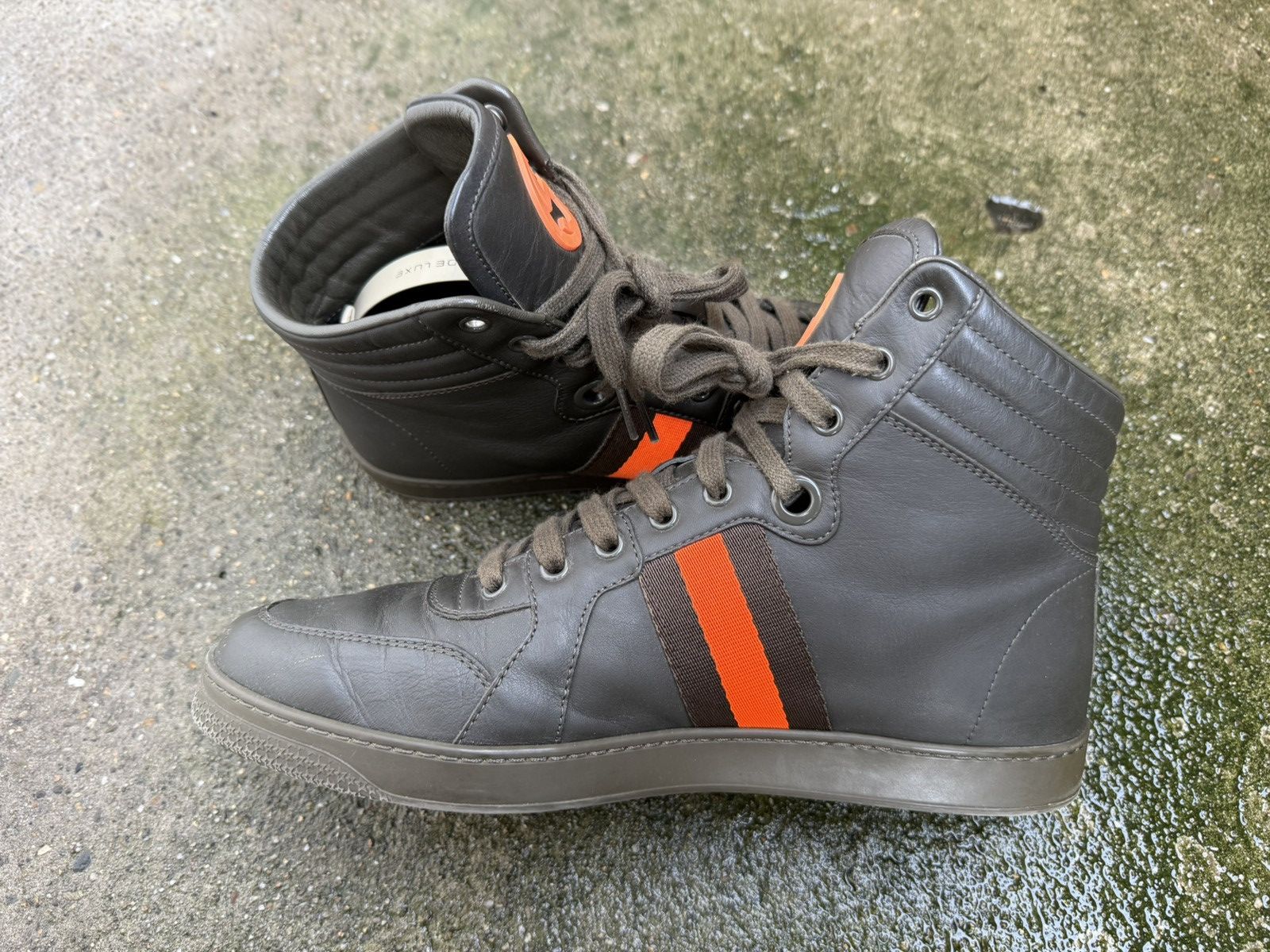 Gucci ✨Gucci✨GG Viaggio Collection High Top Sneaker Leather Orange Size US 9 / EU 42 - 5 Thumbnail