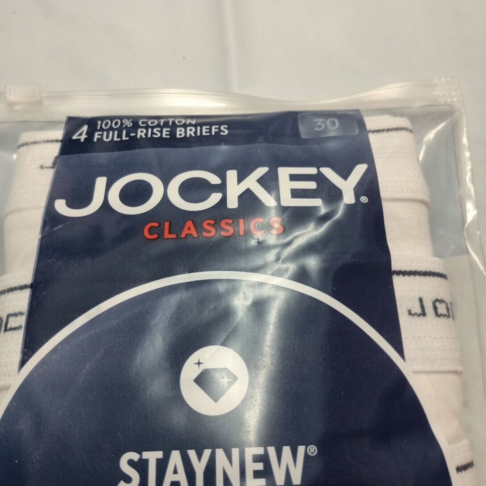 Jockey Jockey Classics Full-Rise Briefs Men's Size 30 White QTY 4 Size 30 - 2 Thumbnail