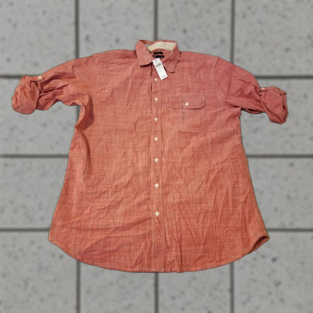 Gap Gap Shirt Mens XL Red Cotton Button-Up Short Sleeve Dress Shirt Size 46R - 1 Thumbnail