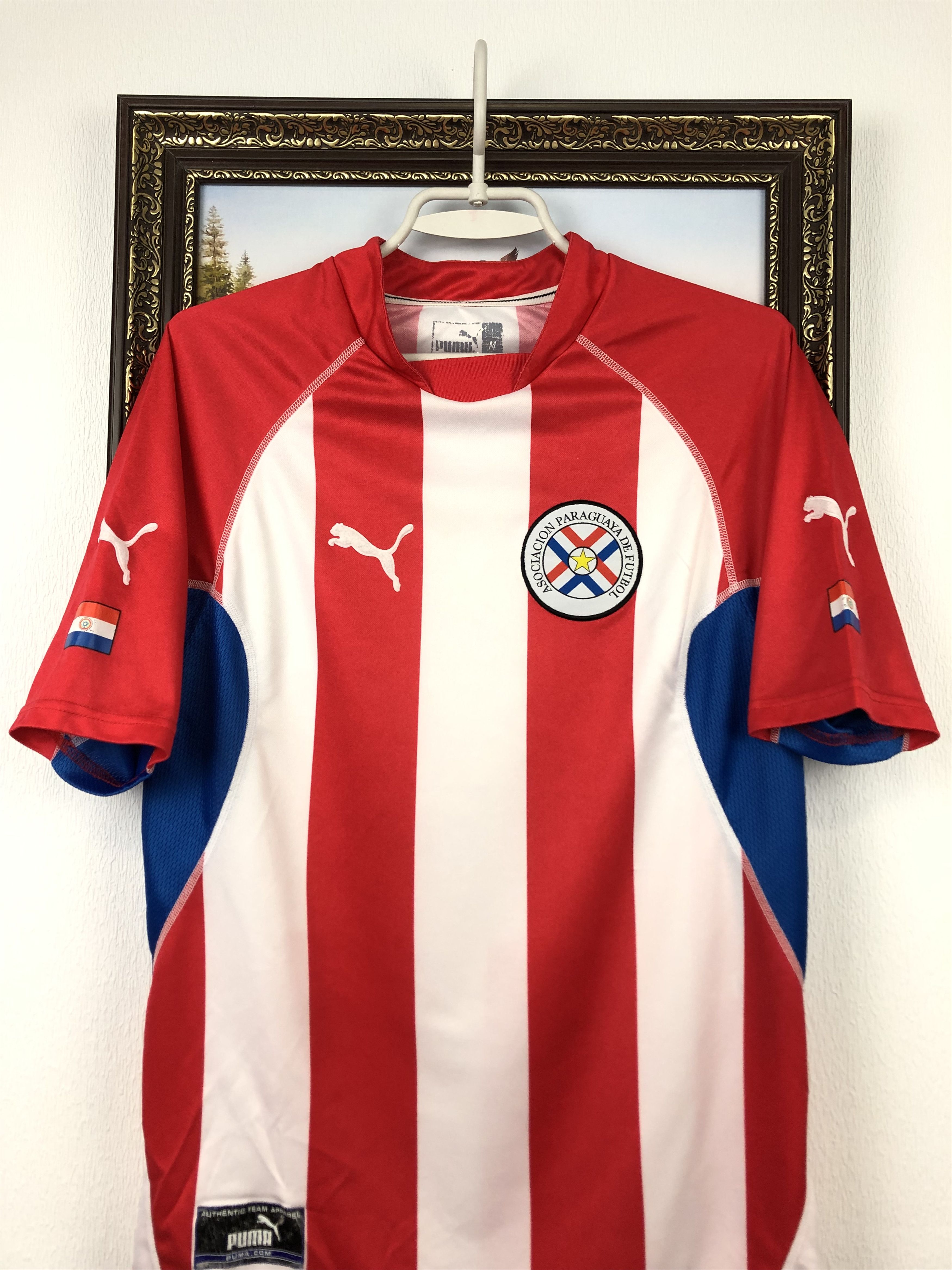 Vintage Paraguay Home football shirt 2002 Soccer Puma Jersey Rare Size US M / EU 48-50 / 2 - 2 Thumbnail