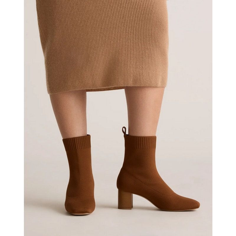 Quince Quince EcoKnit Heeled Bootie Cognac Size 6 NWT in Box Size US 6 / IT 36 - 3 Thumbnail