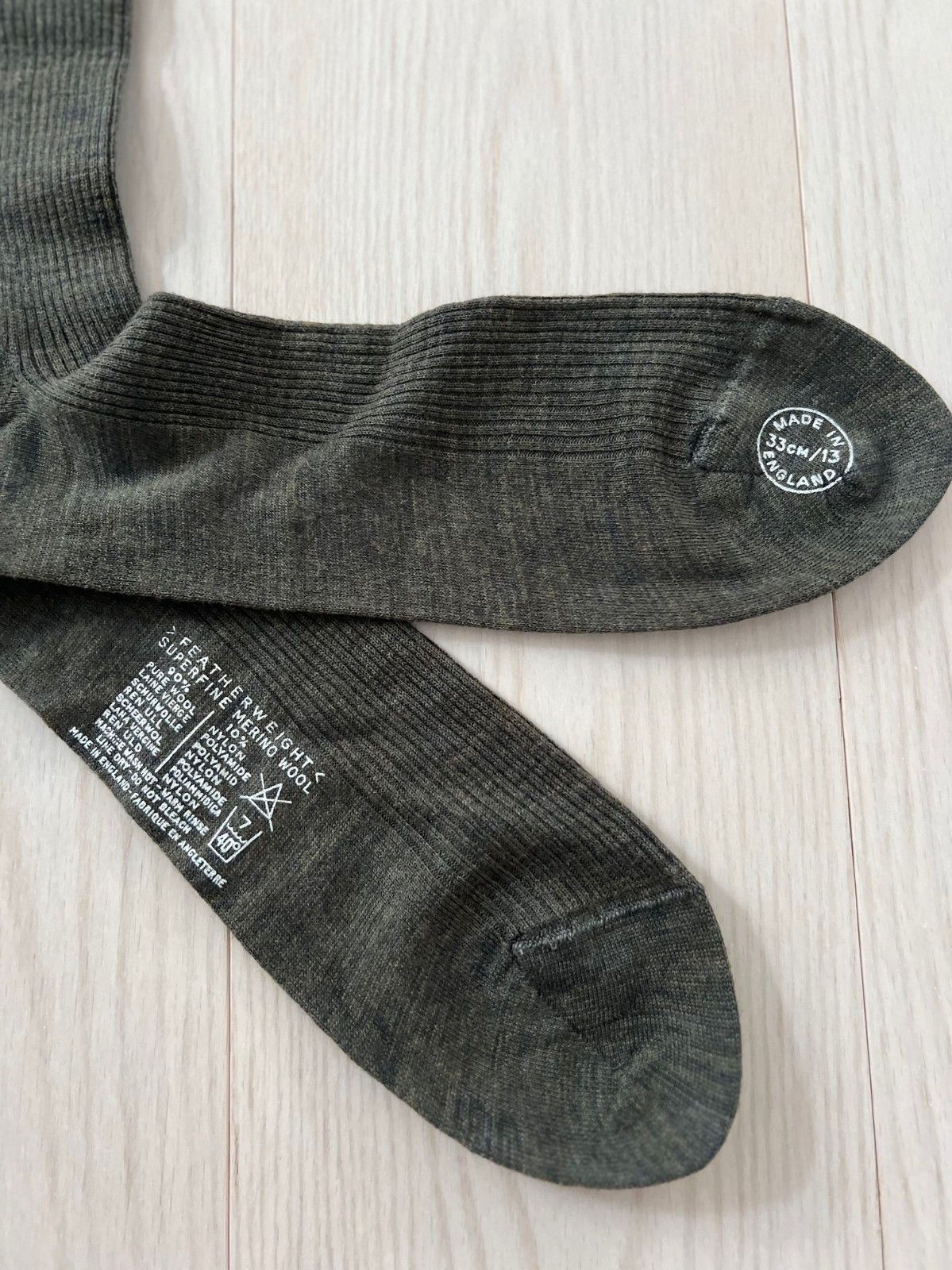 Pantherella Pantherella Long Fine Wool Blend Rib Socks Khaki Mix Size ONE SIZE - 3 Thumbnail