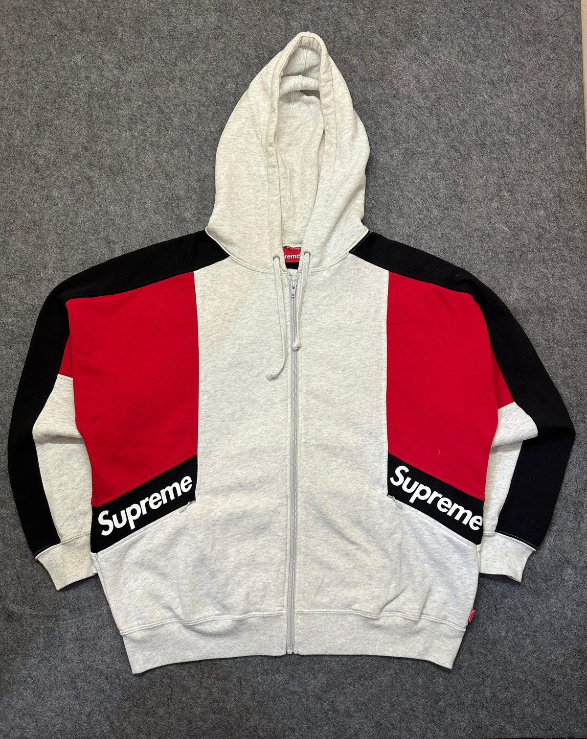 Supreme Supreme Color Blocked Zip Up Hooded Sweatshirt. Size US S / EU 44-46 / 1 - 1 Thumbnail