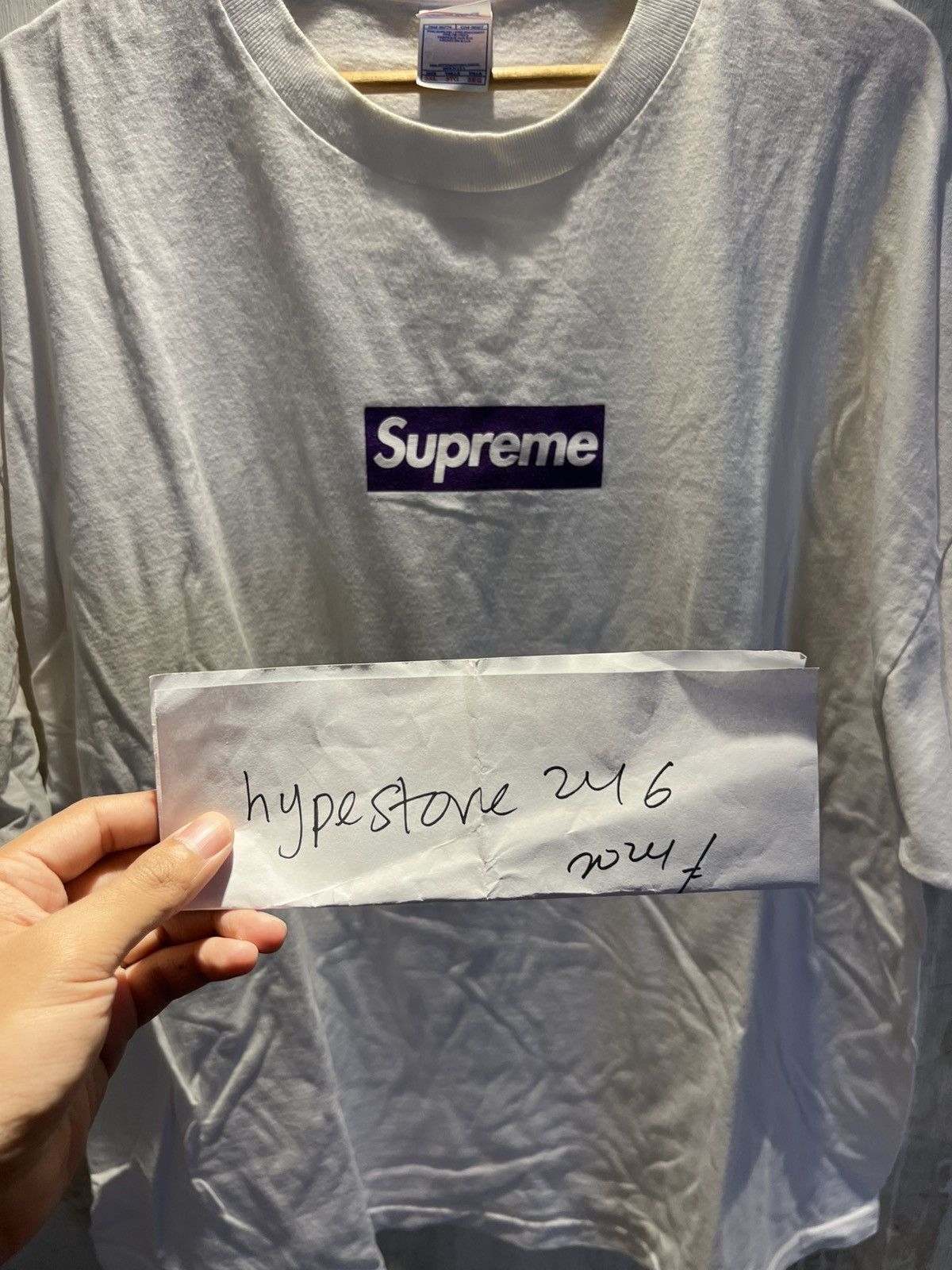 Other × Supreme 2012 UNRELEASED 1 OF 4 XXXL PURPLE ON WHITE SUPREME BOX LOGO Size US XXL / EU 58 / 5 - 4 Thumbnail