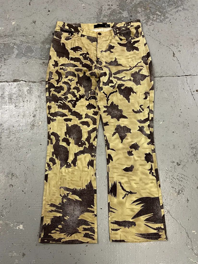 Just Cavalli AW2001 Cavalli Crow Camo Beige & Black Pants Size US 31 - 5 Thumbnail