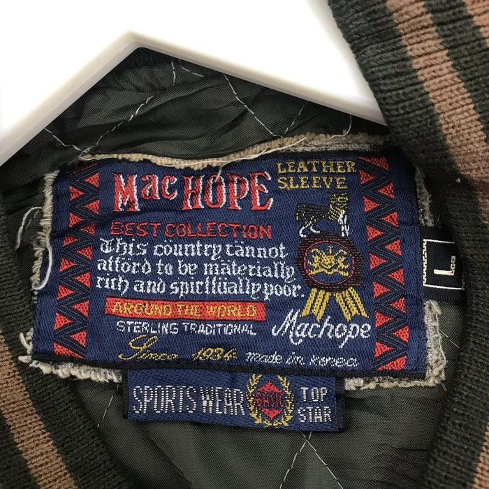Vintage SY0033 VTG MACHOPE LEATHER SLEEVE VARSITY JACKET Size US L / EU 52-54 / 3 - 6 Thumbnail