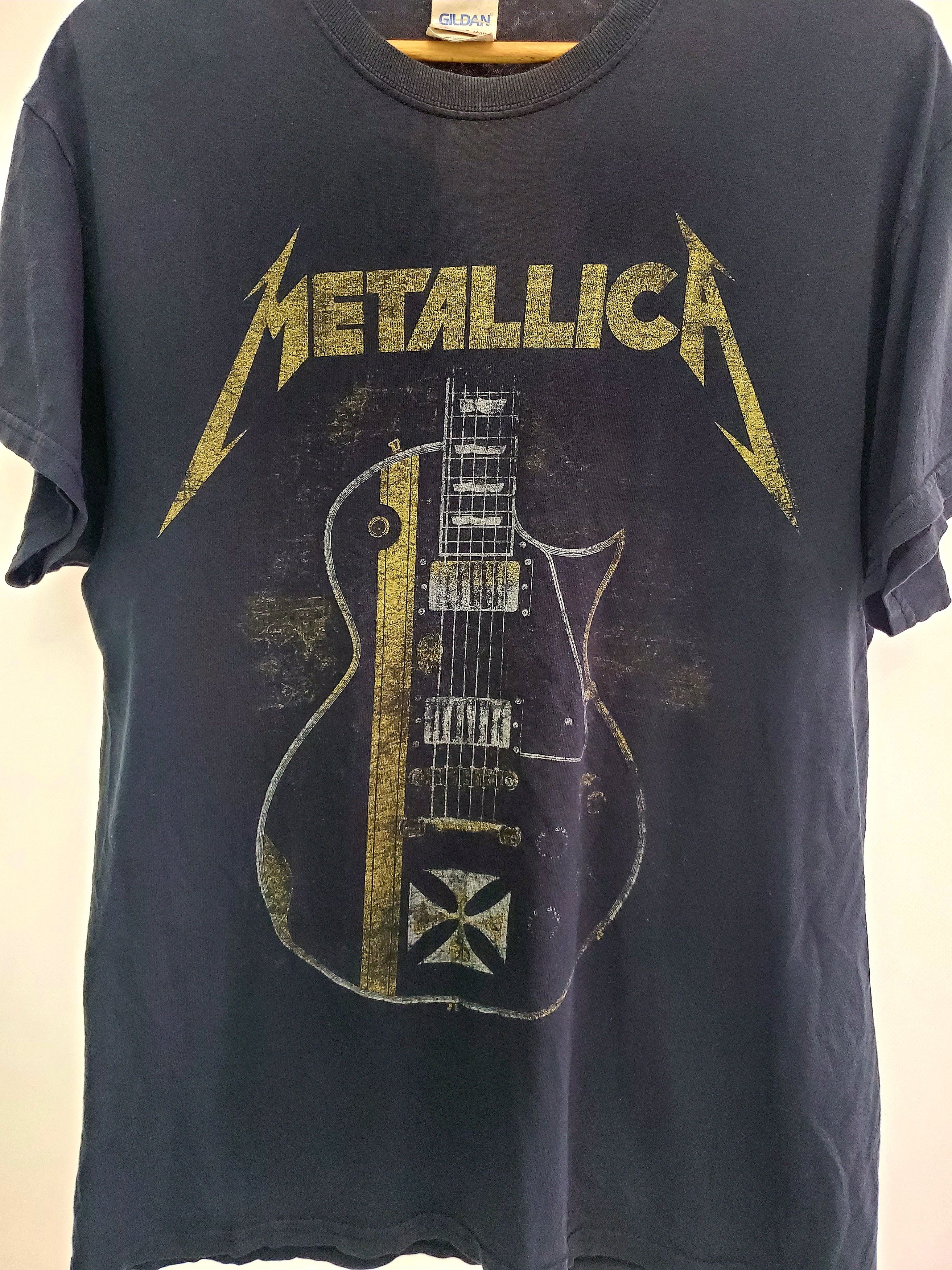 Band Tees × Metallica × Vintage Vintage Metallica James Hetfield Gibson Les Paul Guitar Size US M / EU 48-50 / 2 - 2 Thumbnail