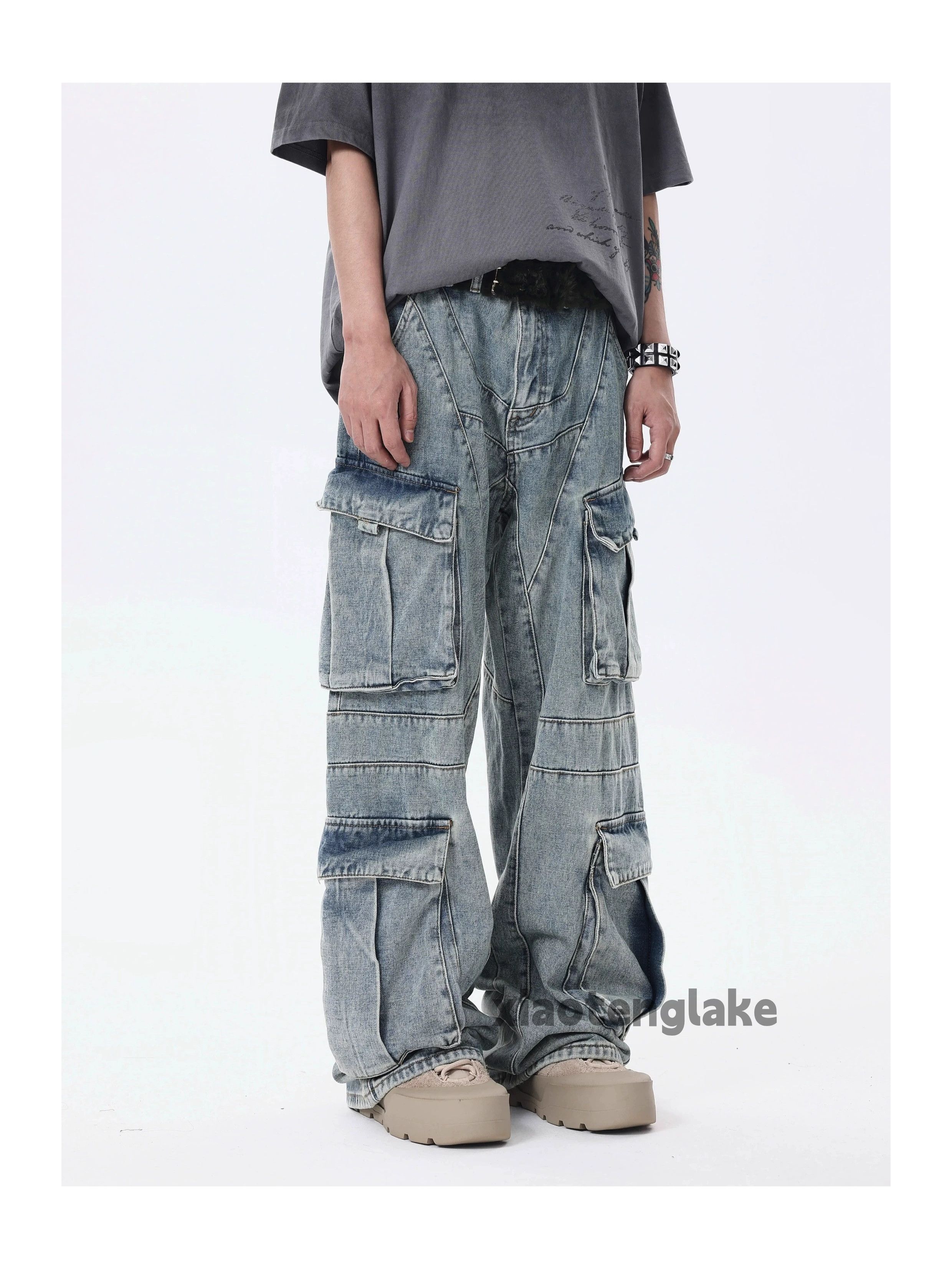 Jean × Vintage Washed faded cleanfit yuppie y2k hiphop cargo jeans Size US 30 / EU 46 - 1 Thumbnail