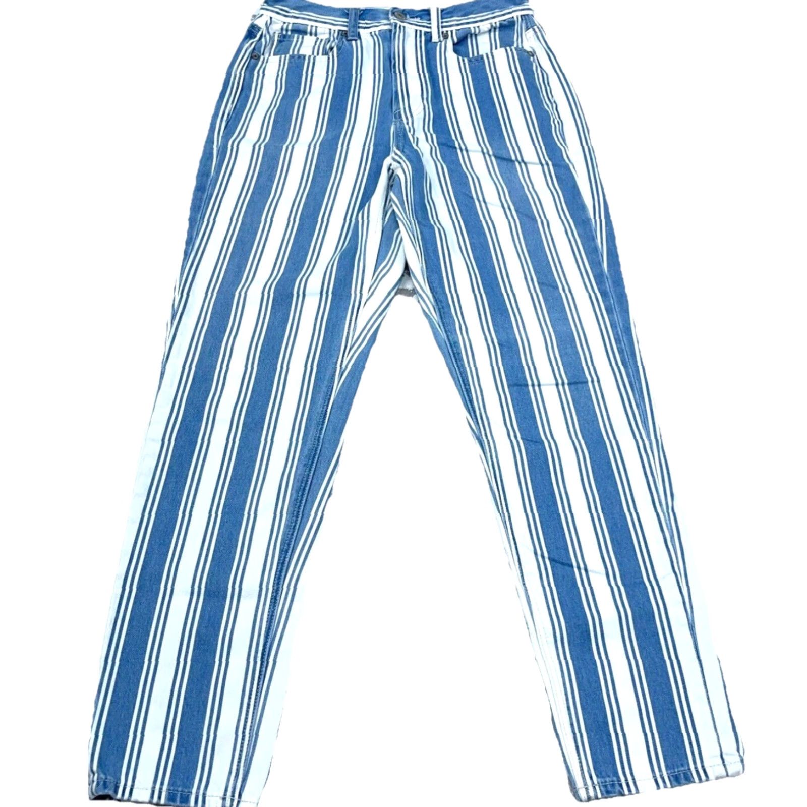 American Eagle Outfitters American Eagle Jeans Women Mom Jean Straight Leg Striped High Rise Denim Boho 2 Size 26" / US 2 / IT 38 - 2 Thumbnail