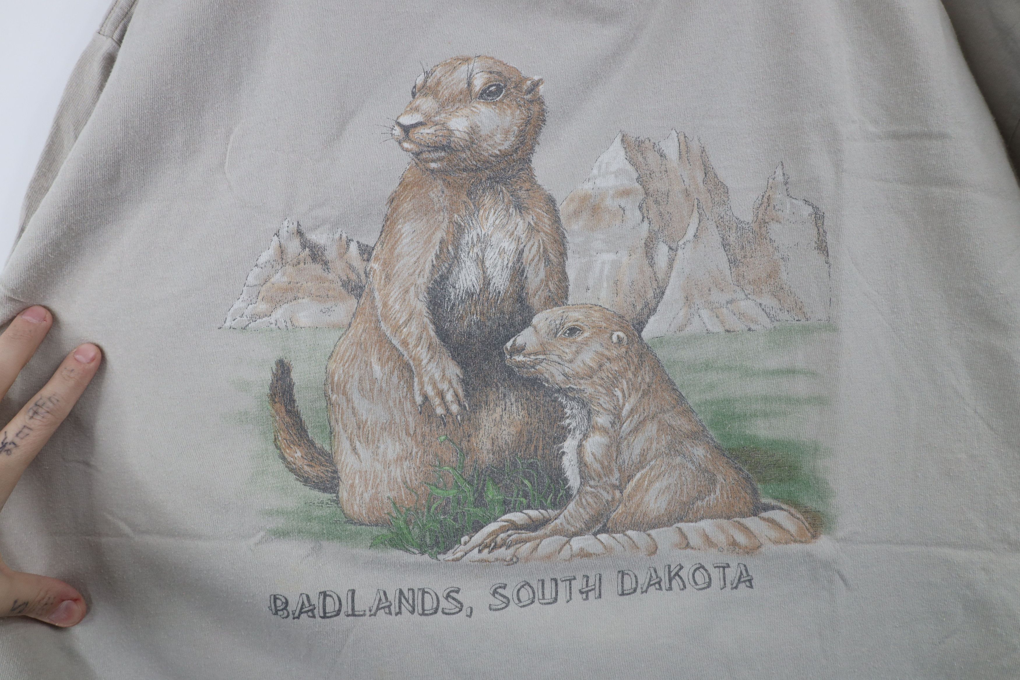 Vintage Vintage 90s Streetwear Badlands Prairie Dog T-Shirt USA Size US XXL / EU 58 / 5 - 4 Thumbnail