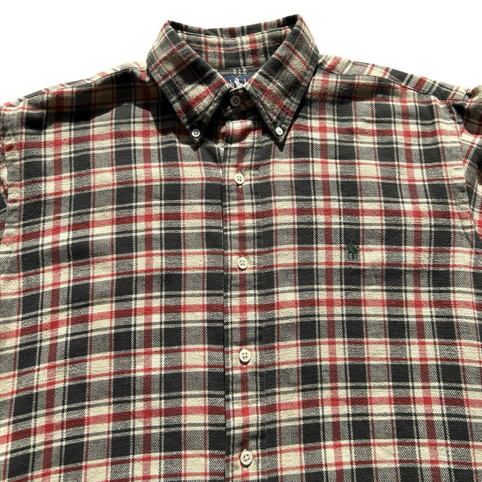 Ralph Lauren Blue Label Ralph Lauren Flannel Shirt Mens Large Plaid Black Red Size US L / EU 52-54 / 3 - 5 Thumbnail