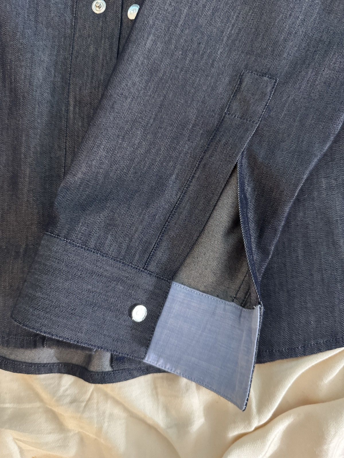 Dior Dior Cotton & Silk Blend Navy Shirt (Hedi Slimane) Size US S / EU 44-46 / 1 - 6 Thumbnail