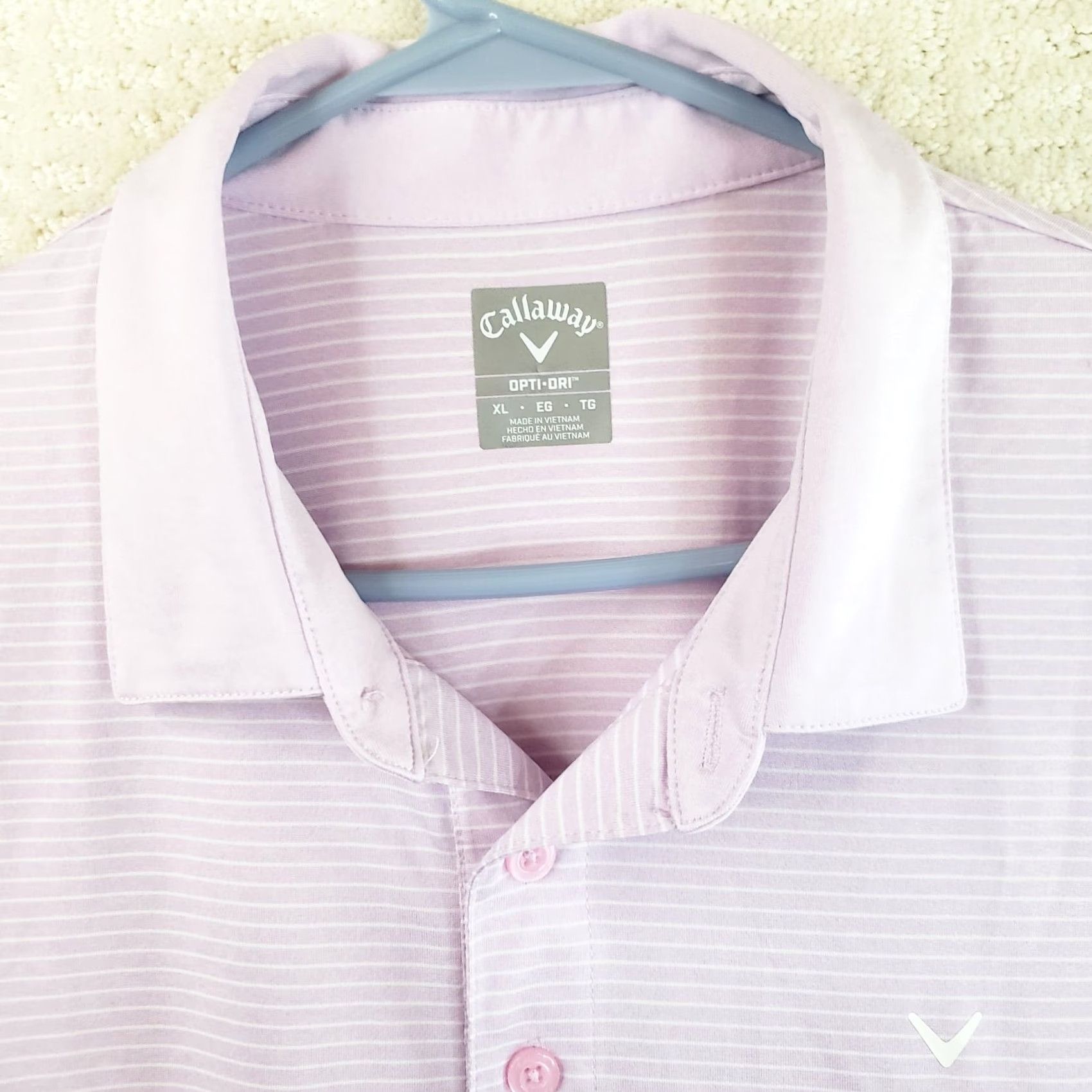 Callaway VINTAGE Callaway Opti Dri Polo Shirt Striped Short Sleeve Mens XL Pink XS? Size US XL / EU 56 / 4 - 4 Thumbnail