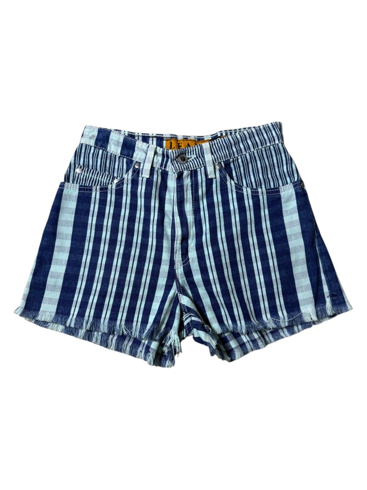 Levi's Vintage 1990s Levis SilverTab Striped Denim Shorts Cut Off Size 27" / US 4 / IT 40 - 1 Thumbnail