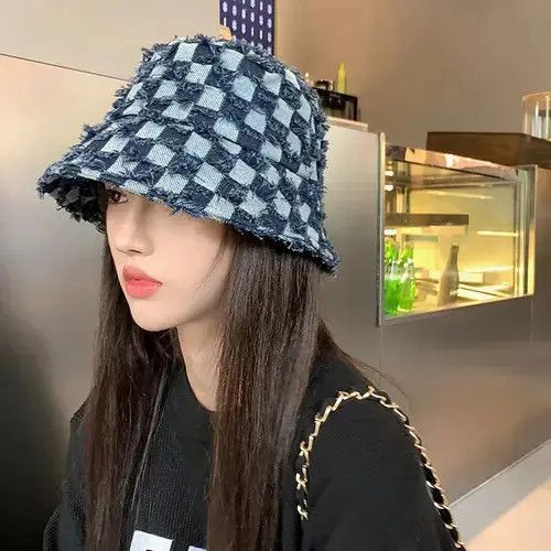 Other Checkerboard Denim Bucket Hats Size ONE SIZE - 4 Thumbnail