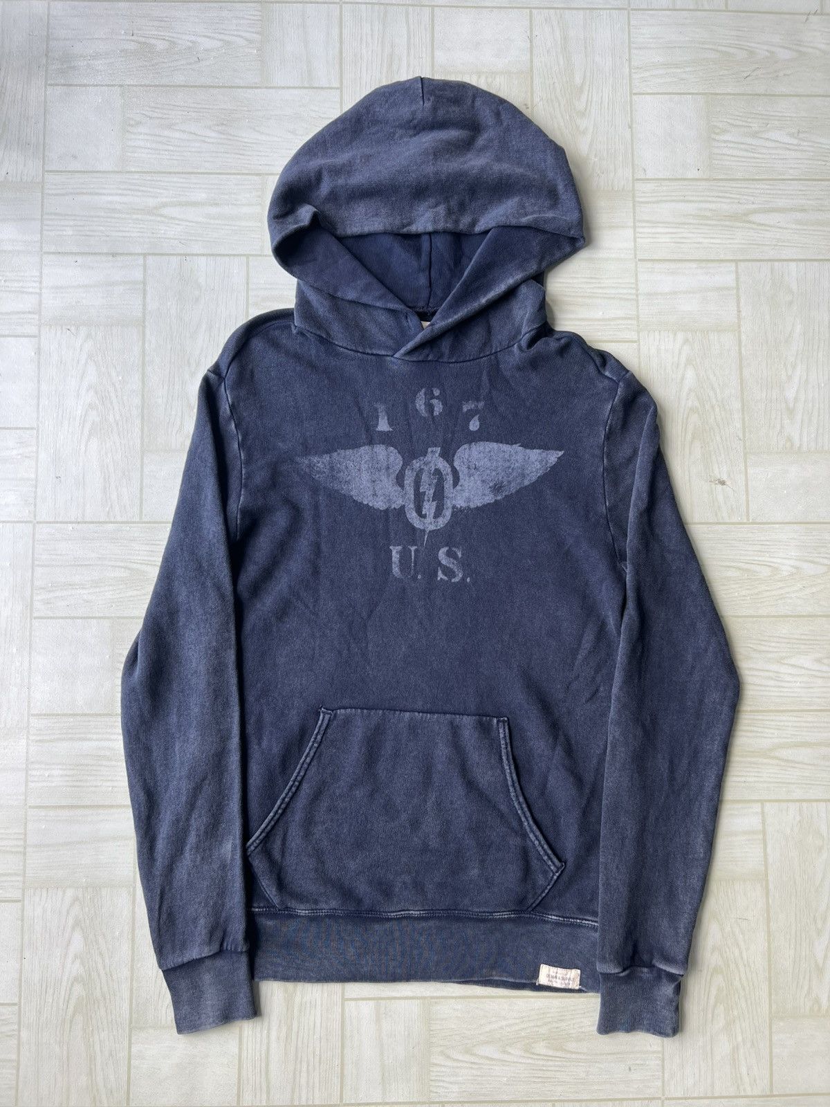 Vintage Ralph Lauren Polo Wings Sunfaded Distressed Hoodie
