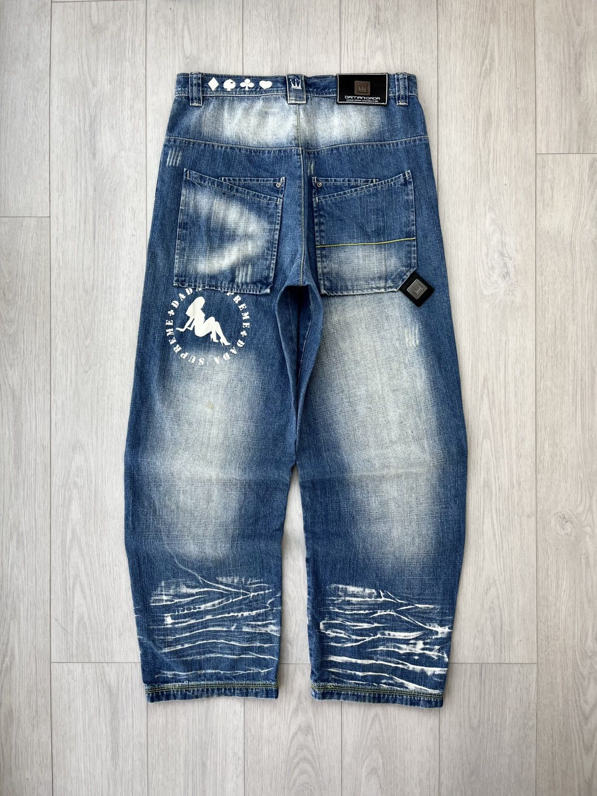 Crazy Baggy Rap Jeans Damani Dada Supreme JNCO Style Y2K 90s