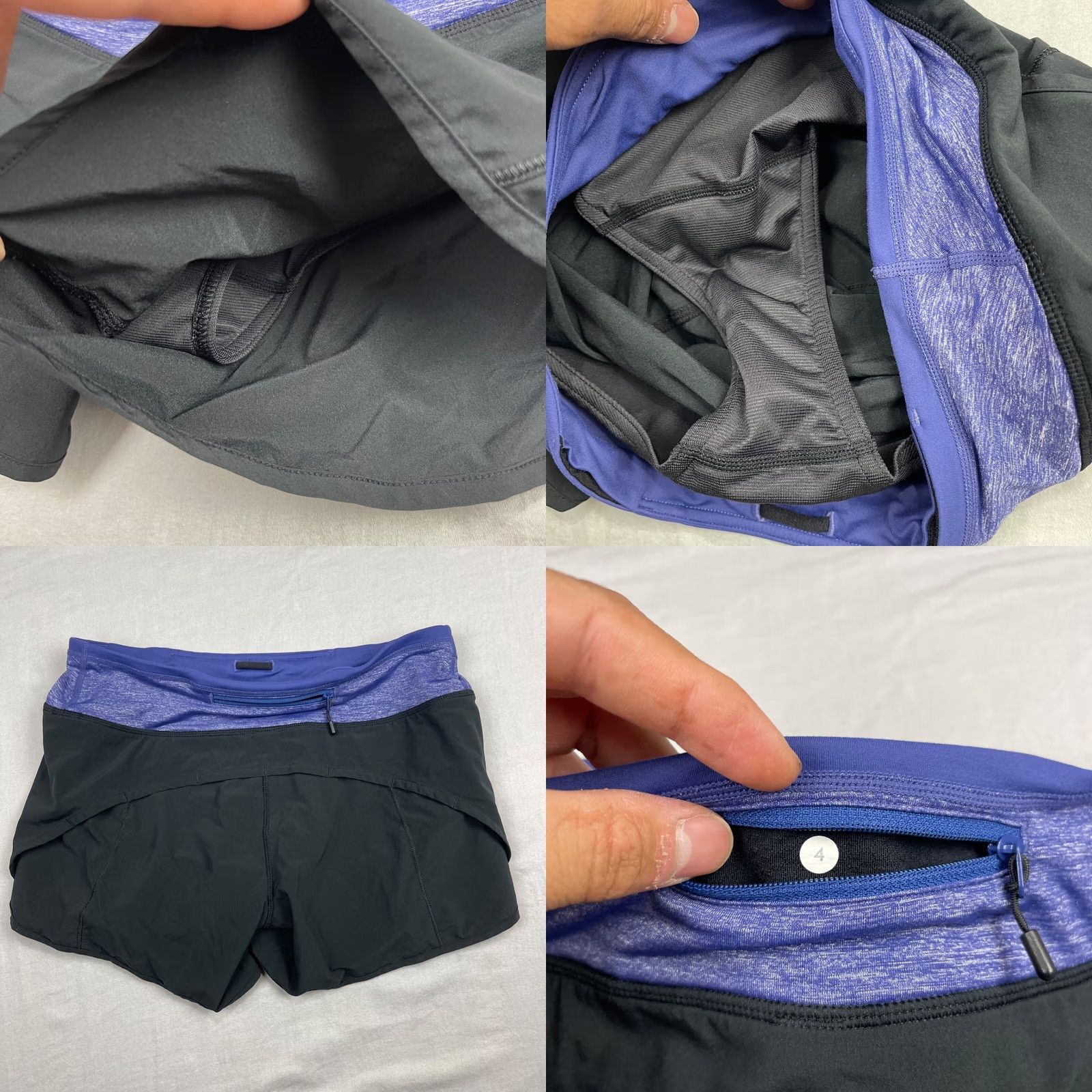 Lululemon Lululemon Shorts Women 4 Brief Lined Zip Pocket Gym Performance Outdoor Black Size 27" / US 4 / IT 40 - 8 Thumbnail