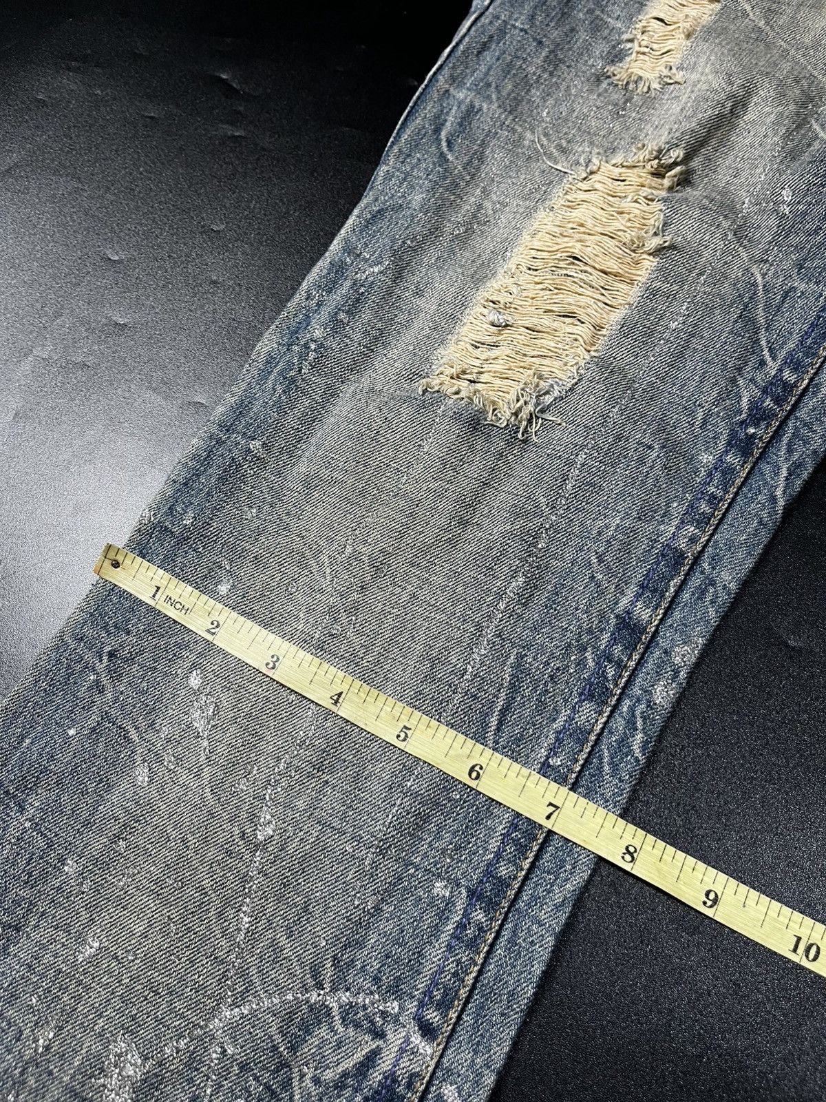 Japanese Brand Midas Distressed Super Flare Jeans Size US 30 / EU 46 - 16 Thumbnail