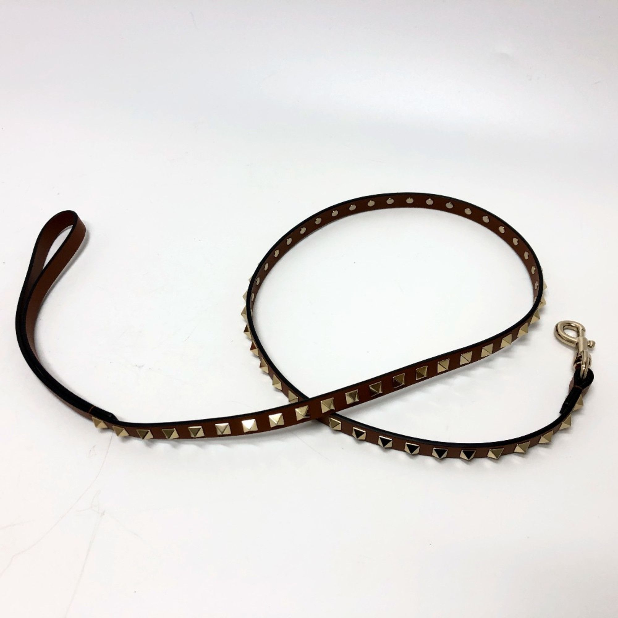 Valentino Valentino Pets Lead Brown GoldHardware/Gold studs Size ONE SIZE - 1 Thumbnail