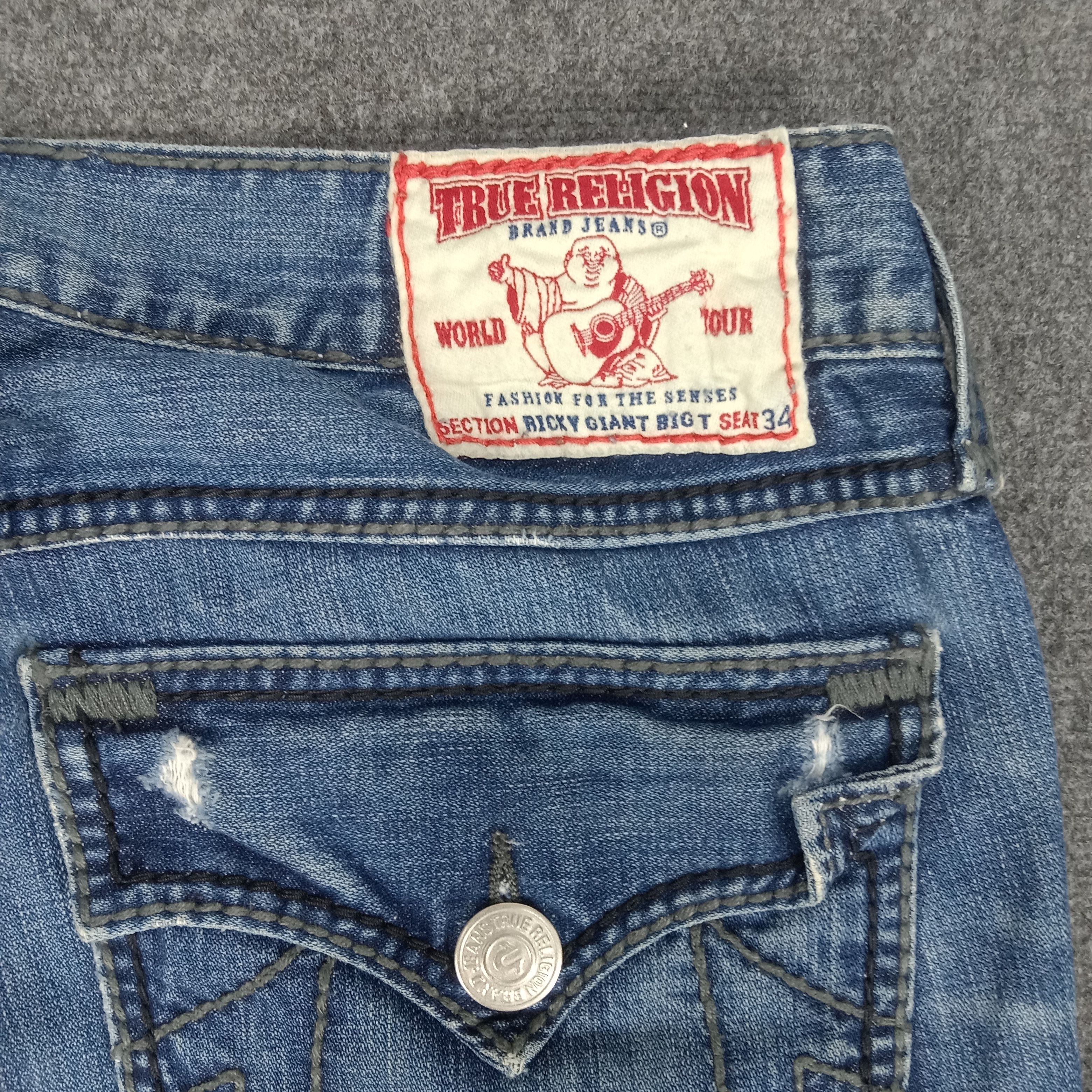 True Religion × Vintage True Religion American Brand Distressed Denim Jeans Size US 35 - 3 Thumbnail