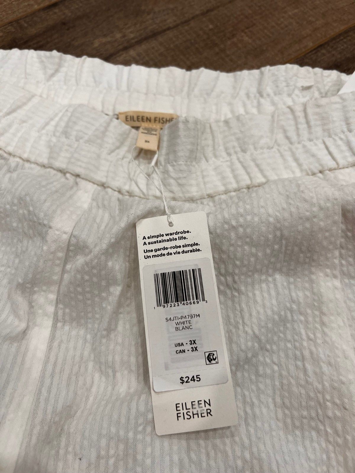 Eileen Fisher Eileen Fisher Organic Cotton Lantern Pant White ( 3X ) Size 40" / US 18 - 2 Thumbnail