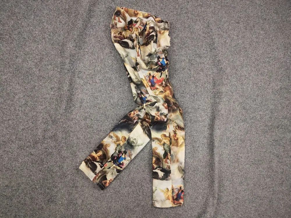 Vintage Design with angel Renaissance print pants Y2K Style
