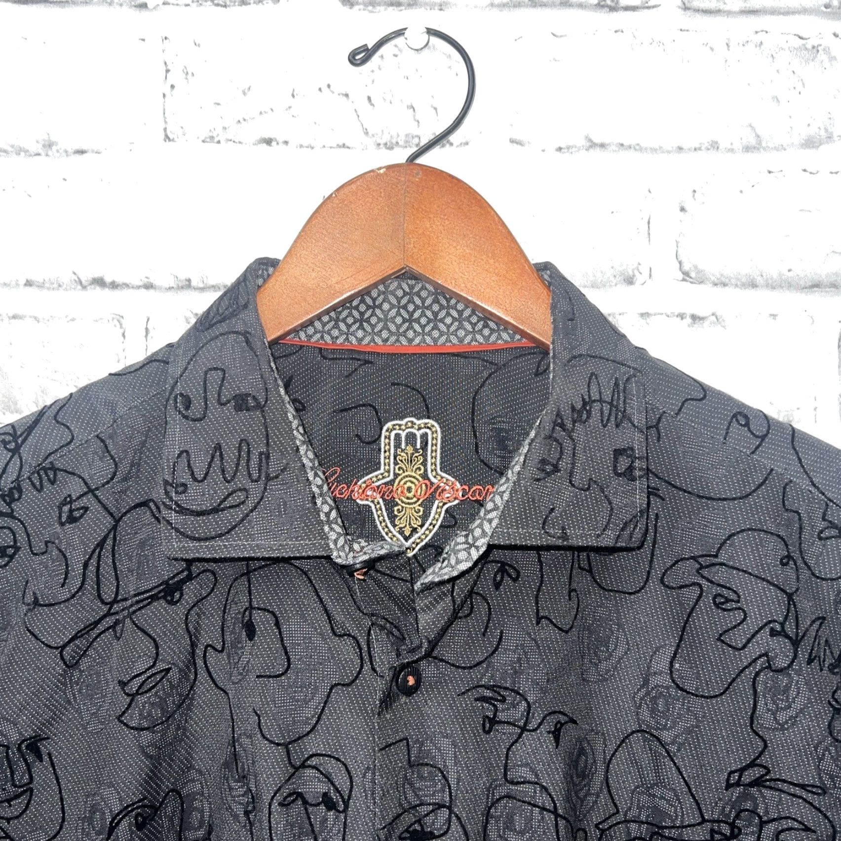 Luchiano Visconti VINTAGE Luchiano Visconti Black Button-Up Shirt Mens Size L Size US L / EU 52-54 / 3 - 2 Thumbnail