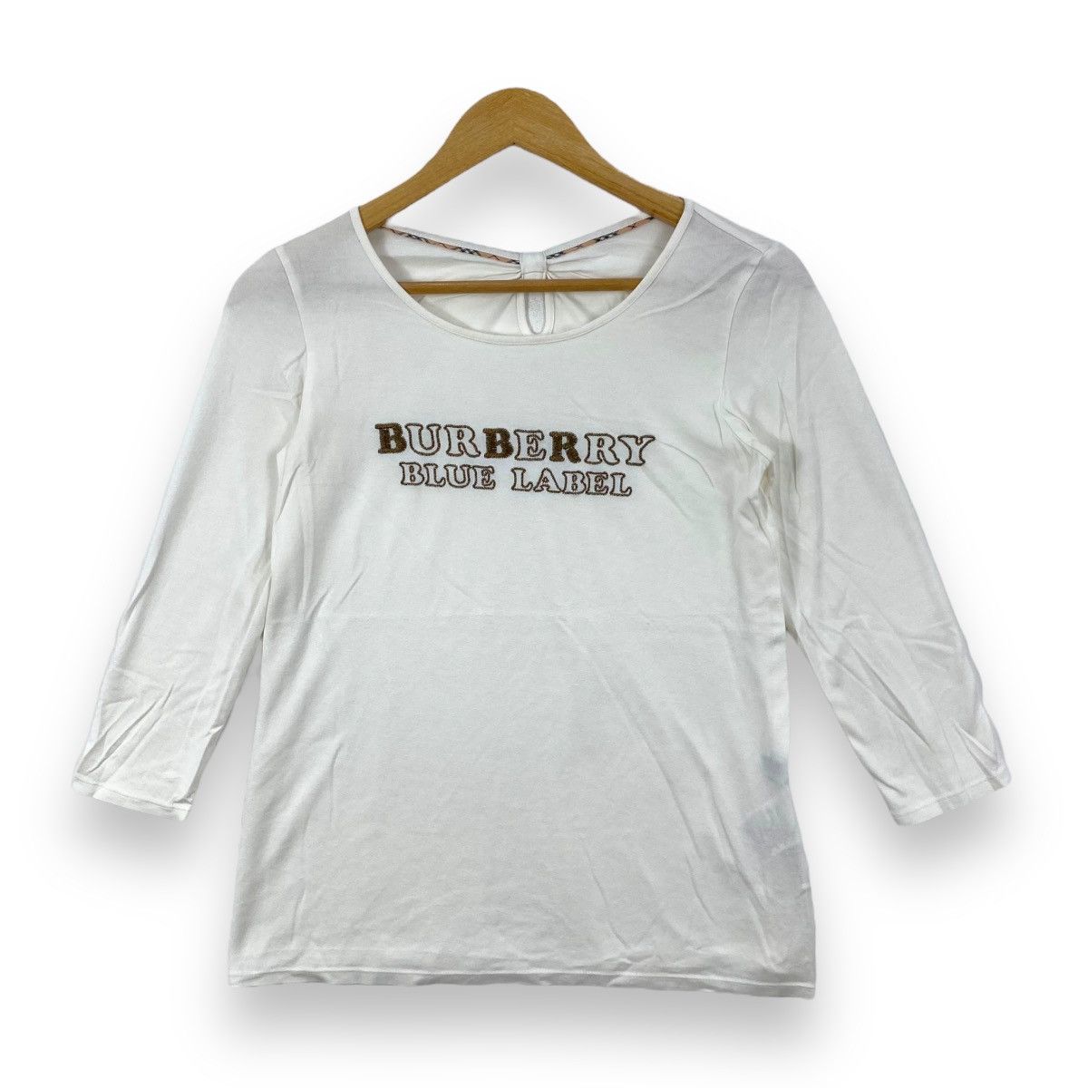 Burberry × Designer × Vintage Vintage BURBERRY LONDON Blue Label Embroidery Logo Tee Size S / US 4 / IT 40 - 1 Thumbnail