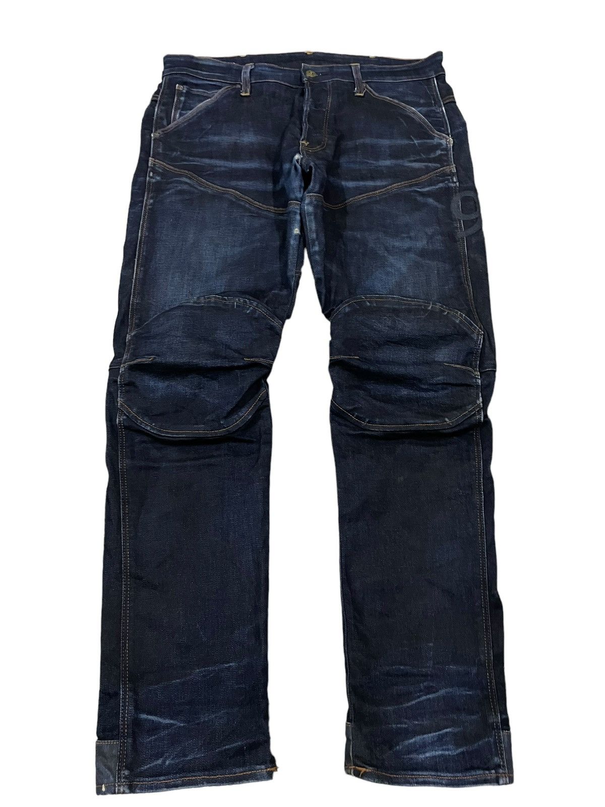 G-Star Vintage G Star Raw Double Knee Denim Pad Biker Pants Jeans Size US 33 - 16 Thumbnail