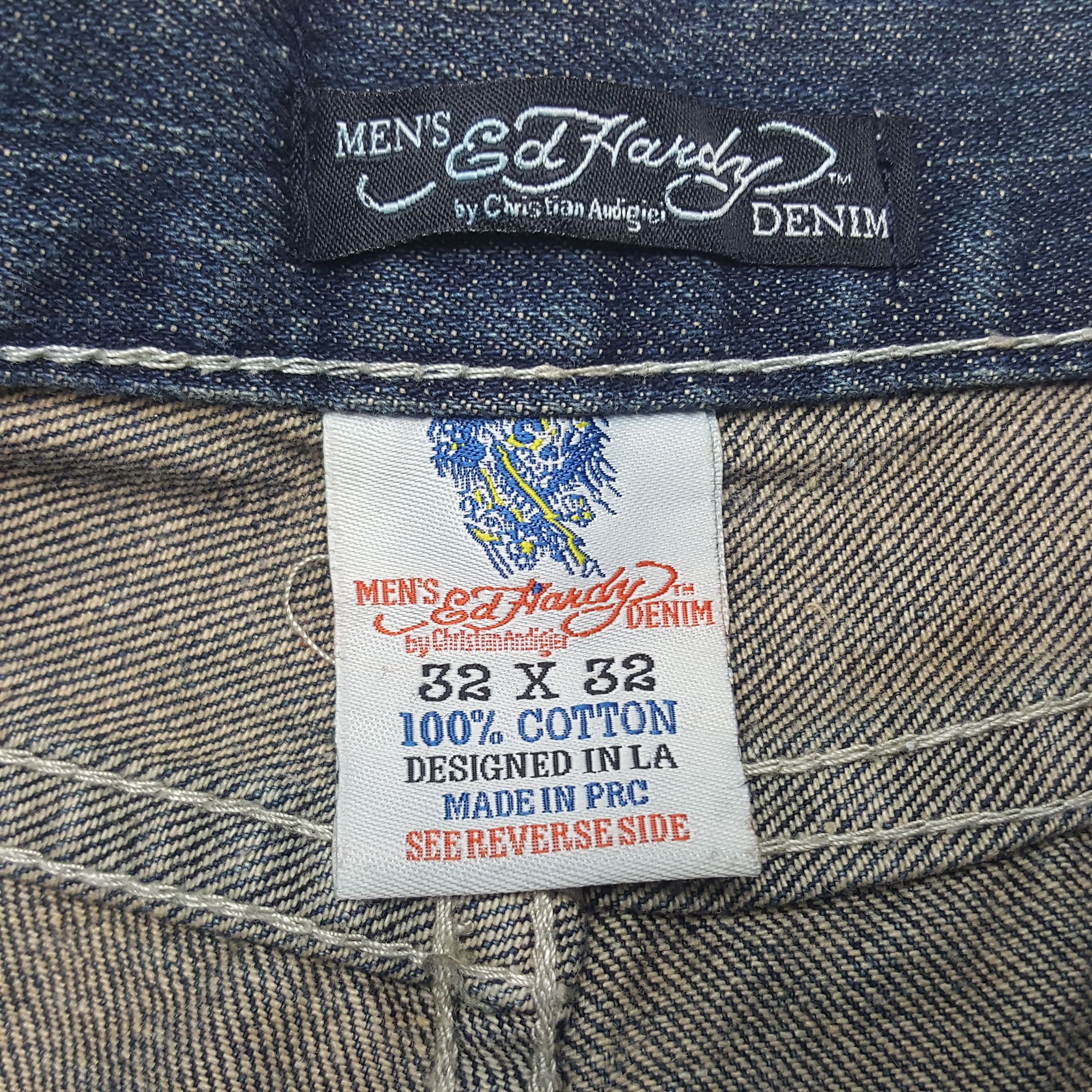 Ed Hardy × Vintage Vintage Ed Hardy Custom Logo Spell Out Denim Jeans Size US 30 / EU 46 - 14 Thumbnail