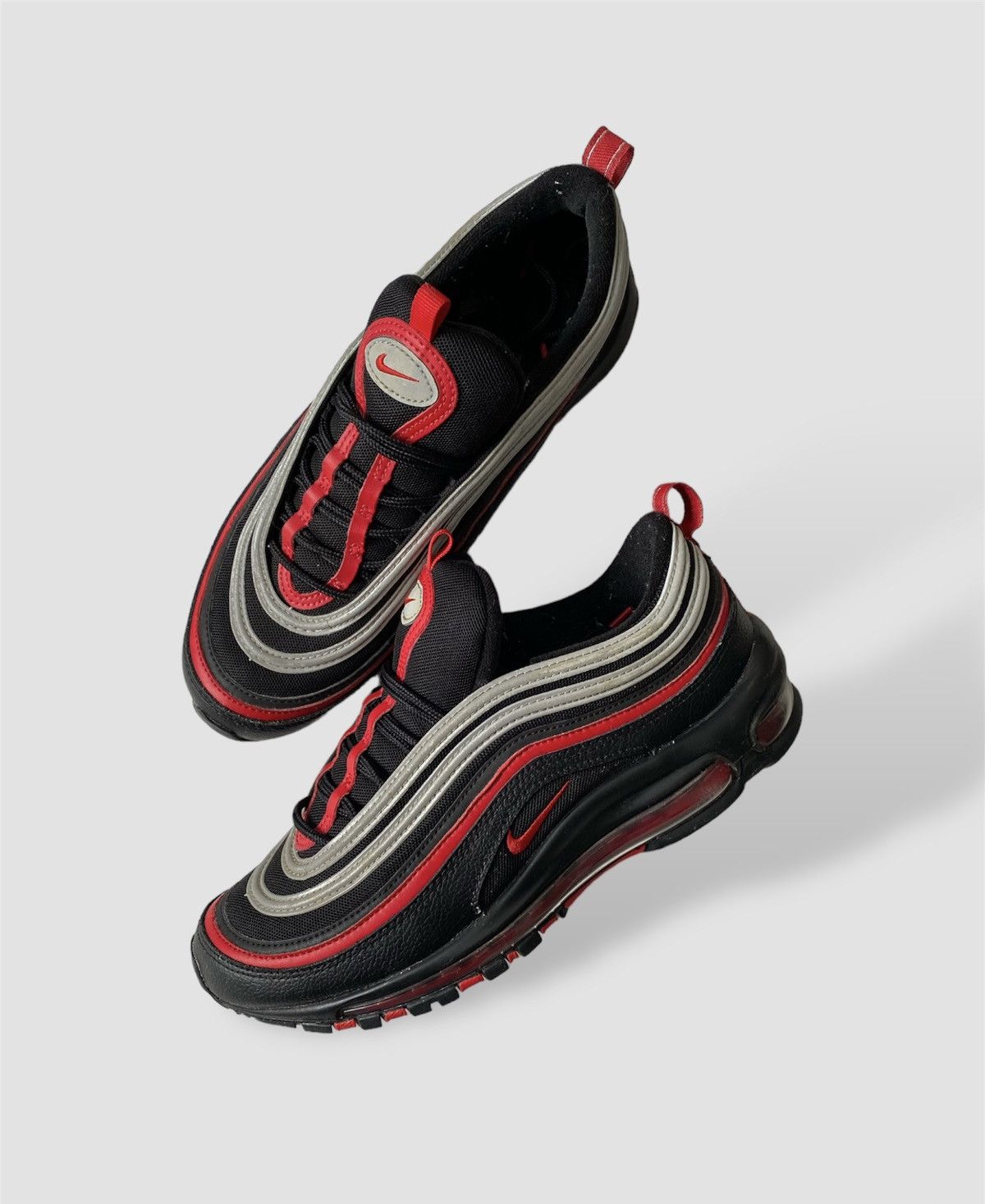 image of Nike Air Max 97 University Black/red Shoes, Men's (Size 8.5)