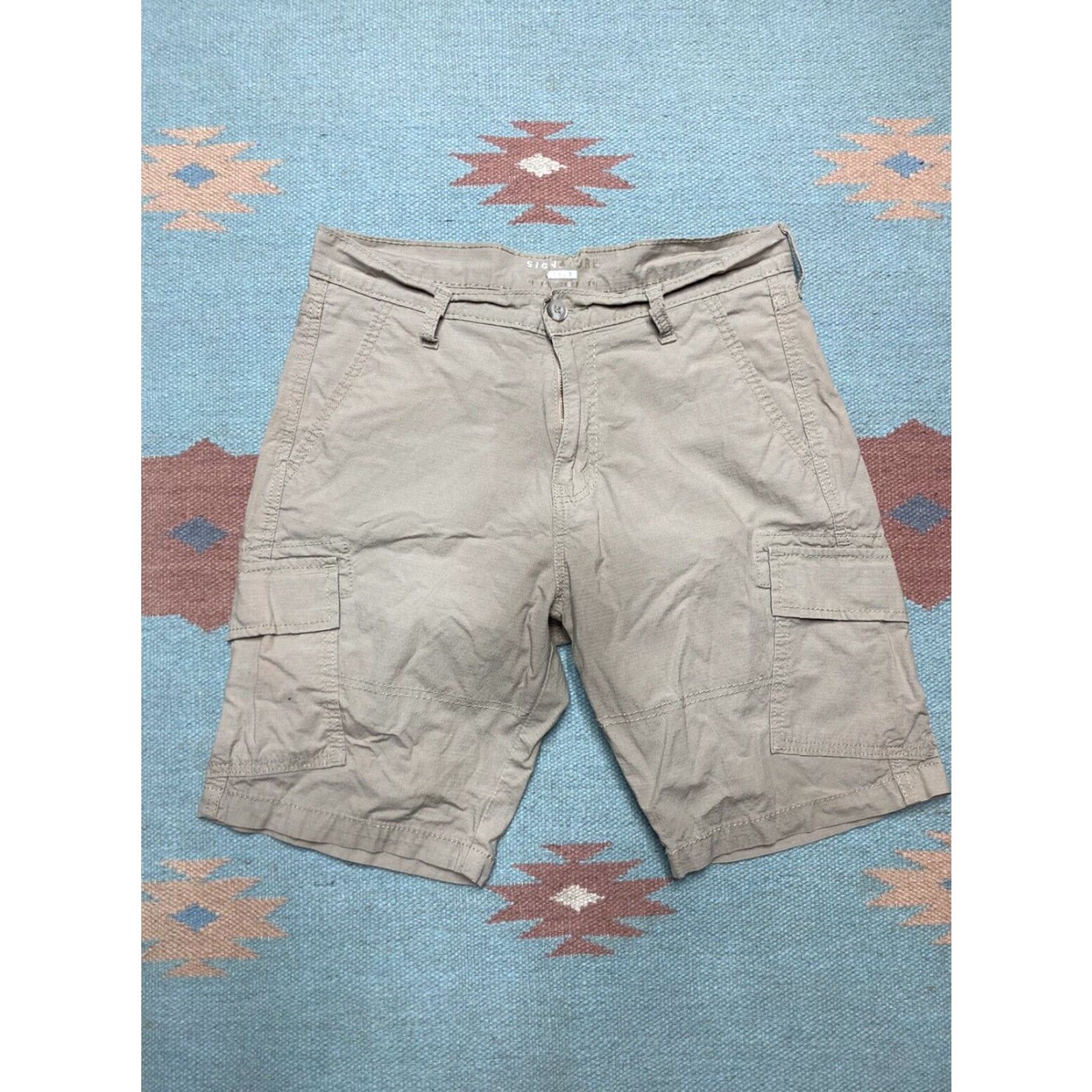 Levi's Levi’s Cargo Shorts Ripstop Waterproof Khaki Strauss Pockets Hiking Men’s 32 Beige Cargo Pockets Waterproof 32 Mens Size US 32 / EU 48 - 2 Thumbnail