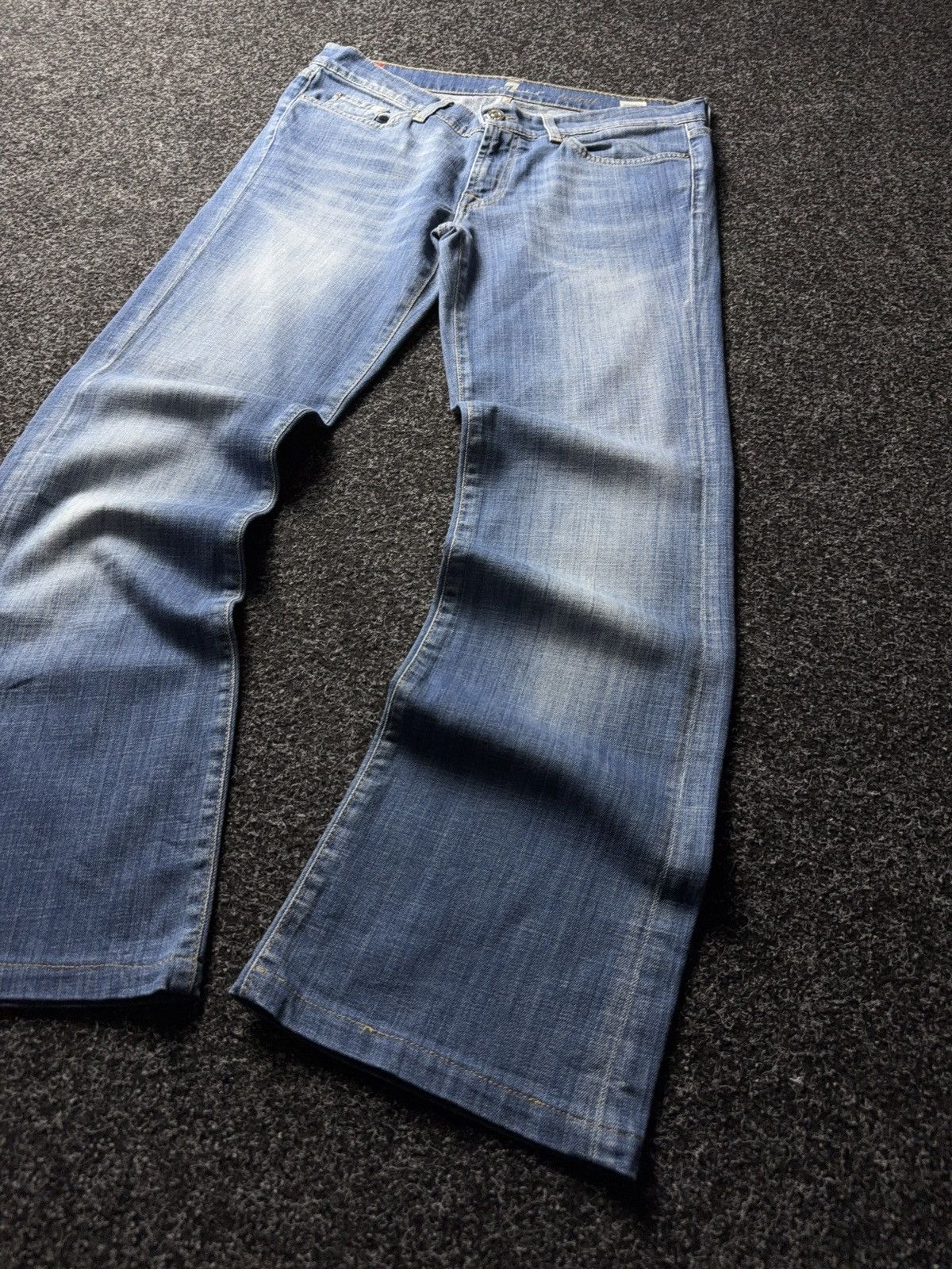 7 For All Mankind 7 For All Mankind Bootcut Wide Leg Vintage Blue Denim Jeans Size 30" / US 8 / IT 44 - 3 Thumbnail