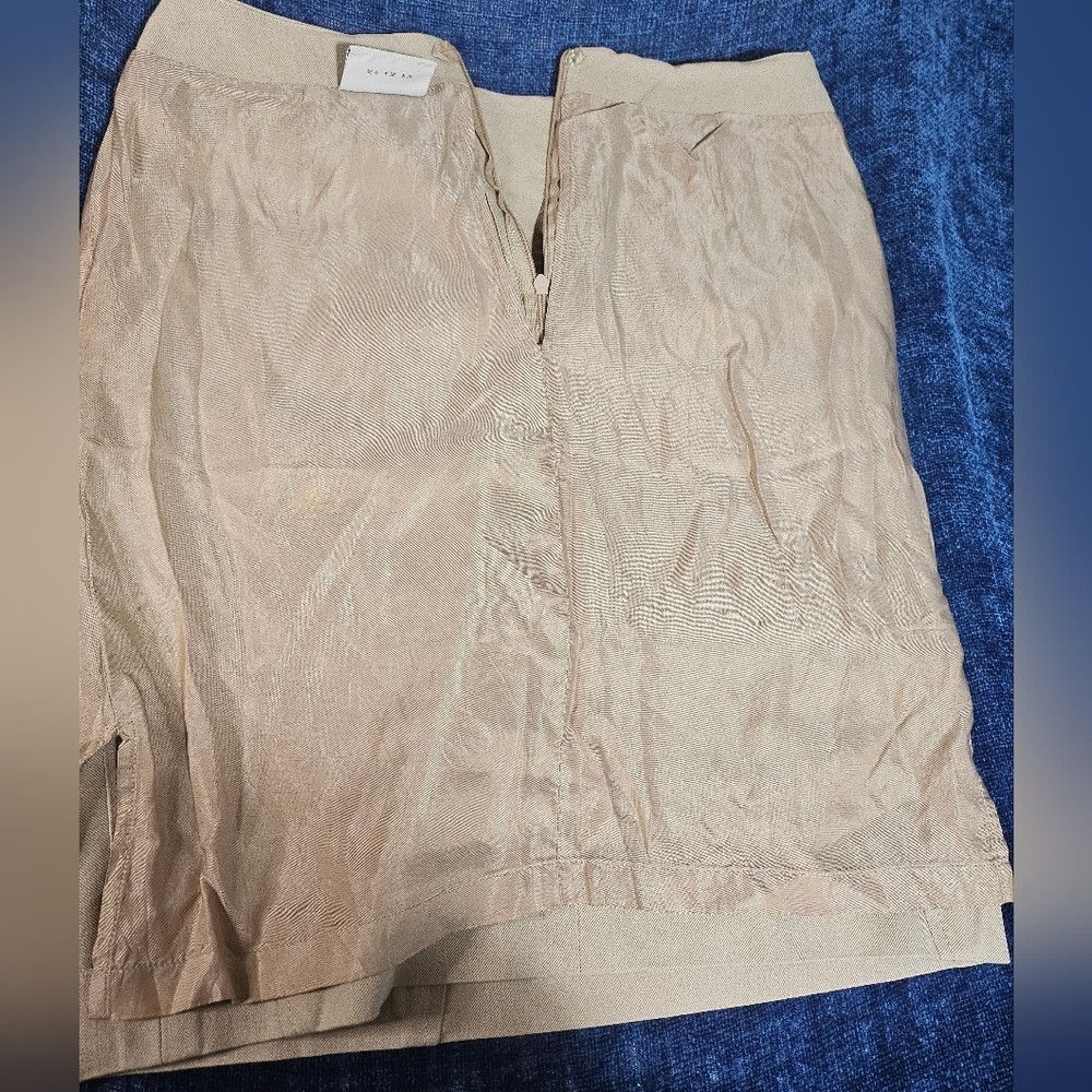 Akris Akris Punto Khaki Canvas Knee Length Pencil Skirt 6 Size 28" / US 6 / IT 42 - 7 Thumbnail