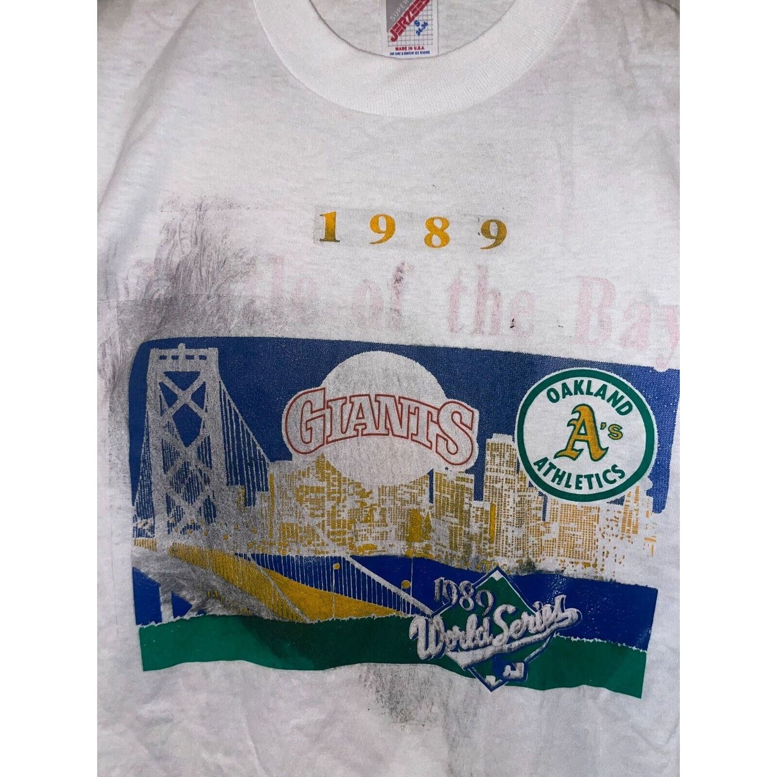 Jerzees Vintage World Series Shirt Giants Oakland A's MLB Baseball S Size US S / EU 44-46 / 1 - 2 Thumbnail