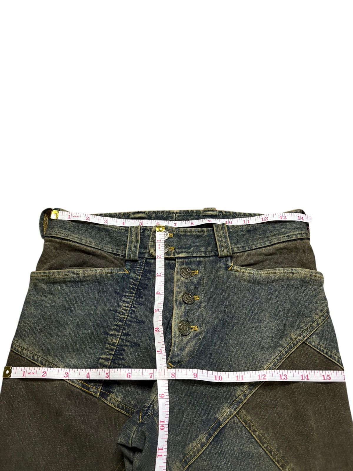 Tornado Mart Vintage Tornado Mart Button Fly Mud Wash Distress Flare Jean Size US 29 - 10 Thumbnail