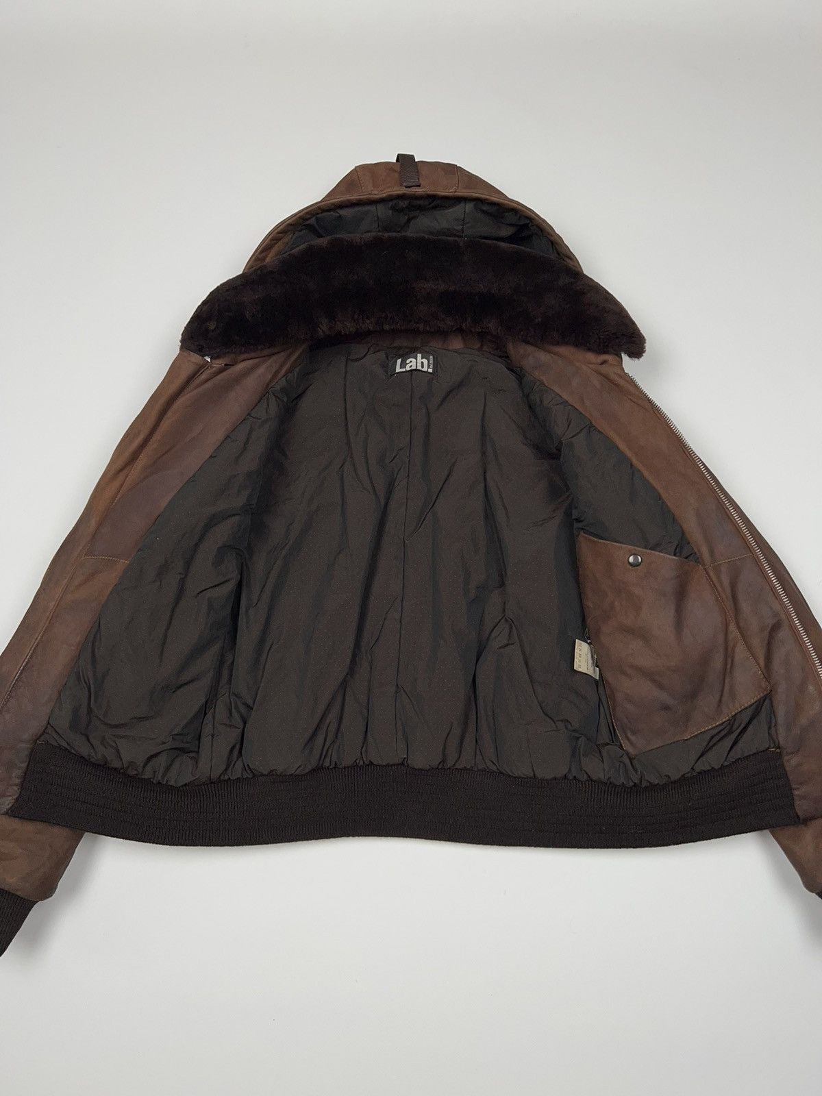 Pal Zileri Pal Zileri Lab Leather Hooded Bomber Jacket Aviator Fly Size US M / EU 48-50 / 2 - 13 Thumbnail