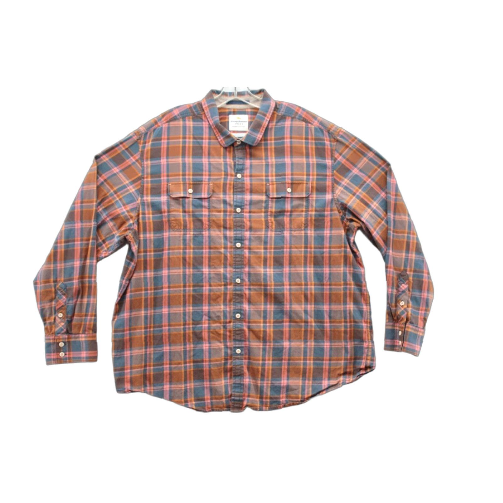 Tommy Bahama Tommy Bahama Jeans Island Craft Shirt Men's XXL Orange Plaid Modern Fit Button-Up Shirt Size US XXL / EU 58 / 5 - 1 Thumbnail