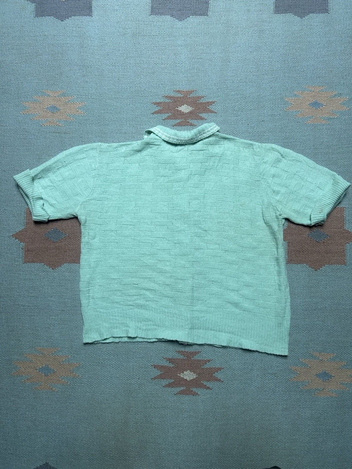Vintage 50s button front sweater acrylic mint green cropped women M? Size M / US 6-8 / IT 42-44 - 5 Thumbnail