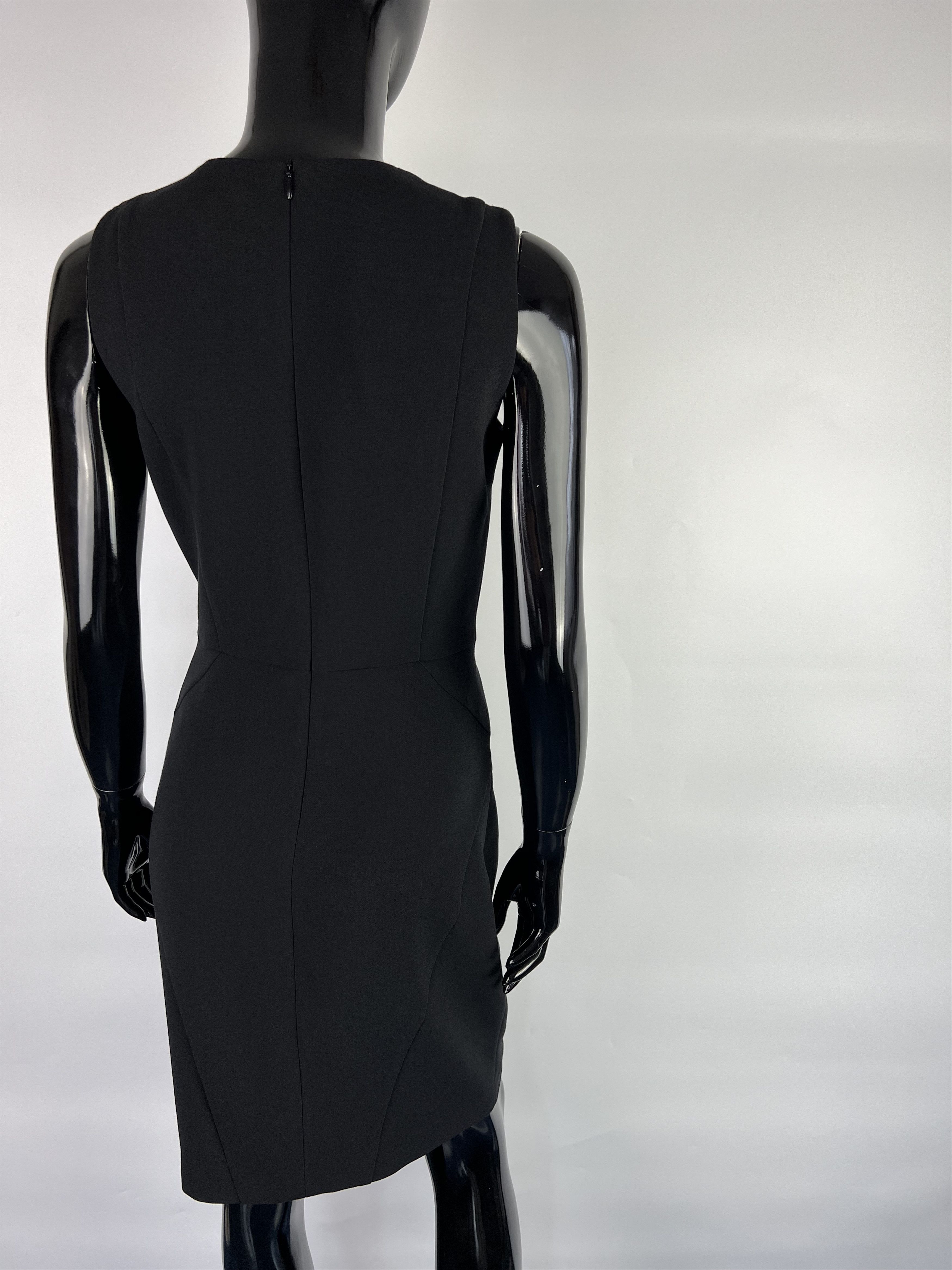 Sandro Sandro Black Sleeveless Dress Size 1 Leather Details Size S / US 4 / IT 40 - 3 Thumbnail