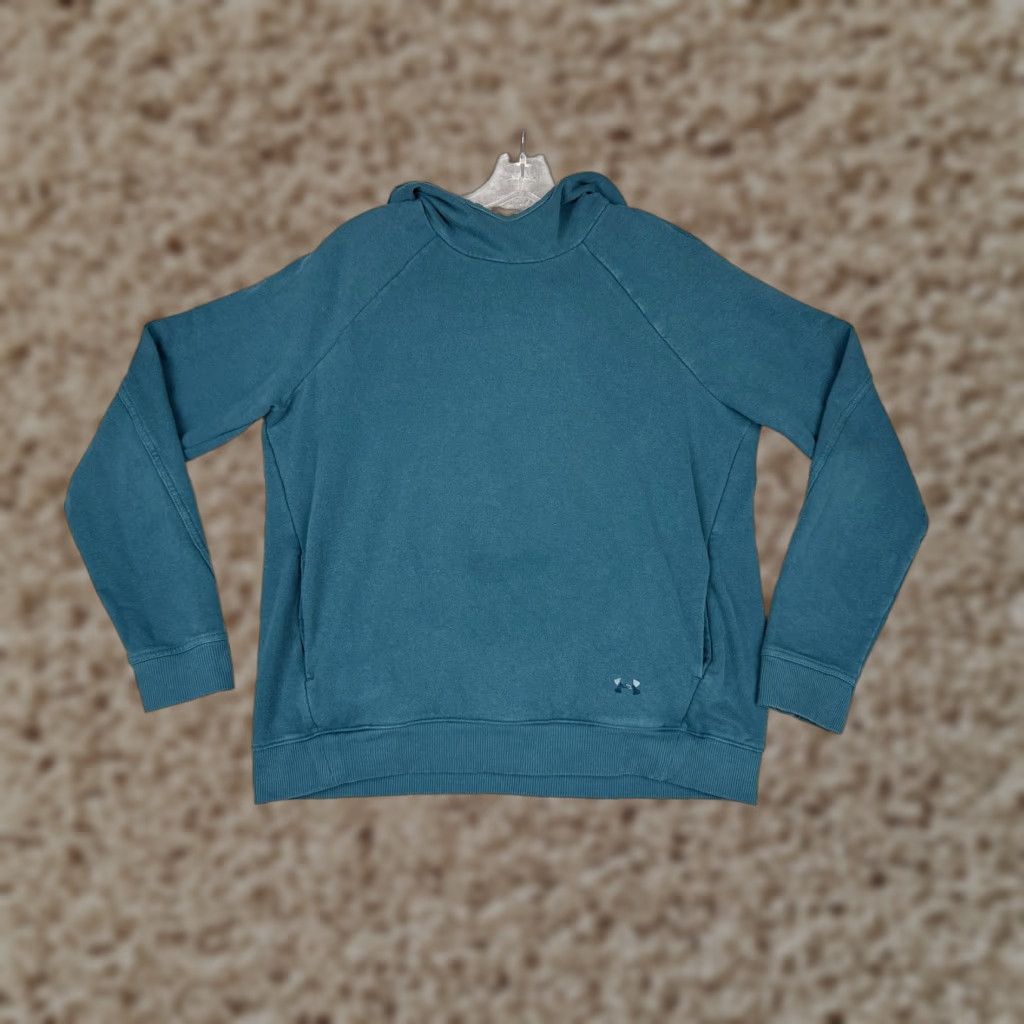 Under Armour Under Armour Threadborne Hoodie Women Medium Blue Pullover Sweatshirt Logo Knit Size M / US 6-8 / IT 42-44 - 1 Thumbnail