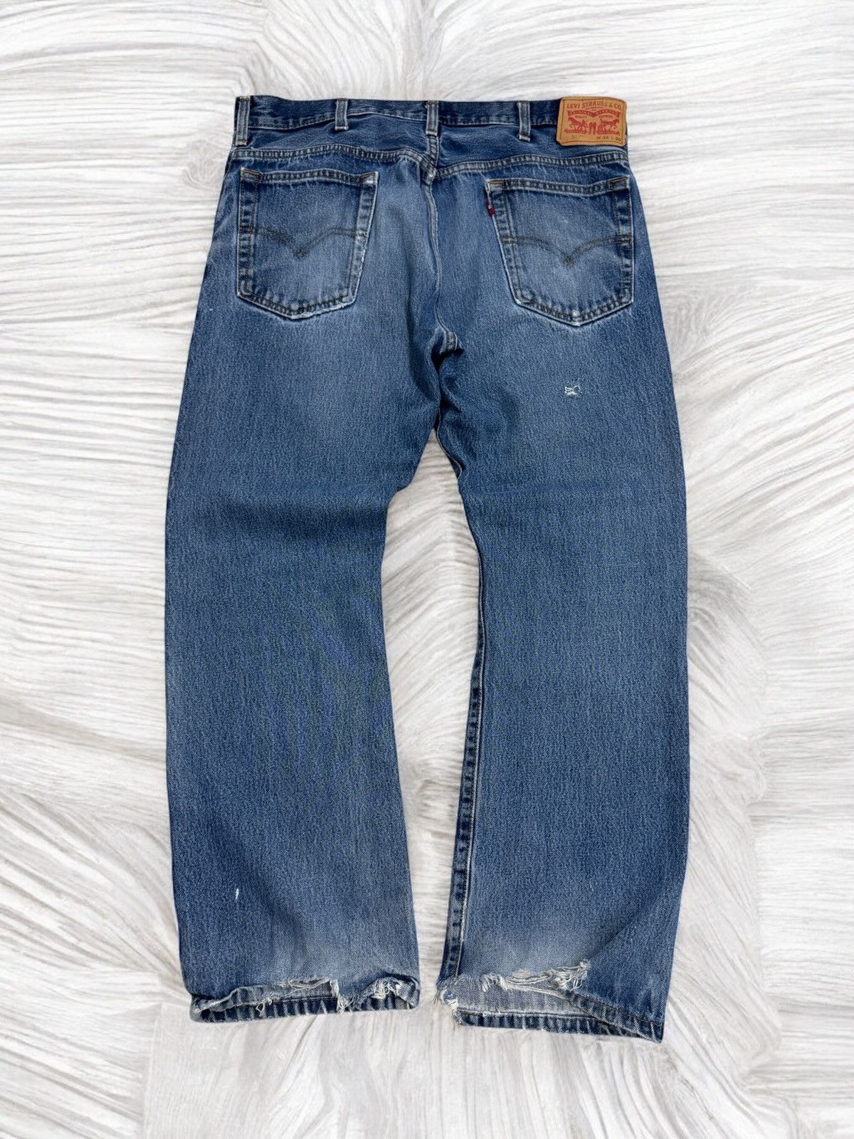 Levi's × Levi's Vintage Clothing Levi's 517 Blue Distressed Denim Jeans Size US 36 / EU 52 - 2 Thumbnail