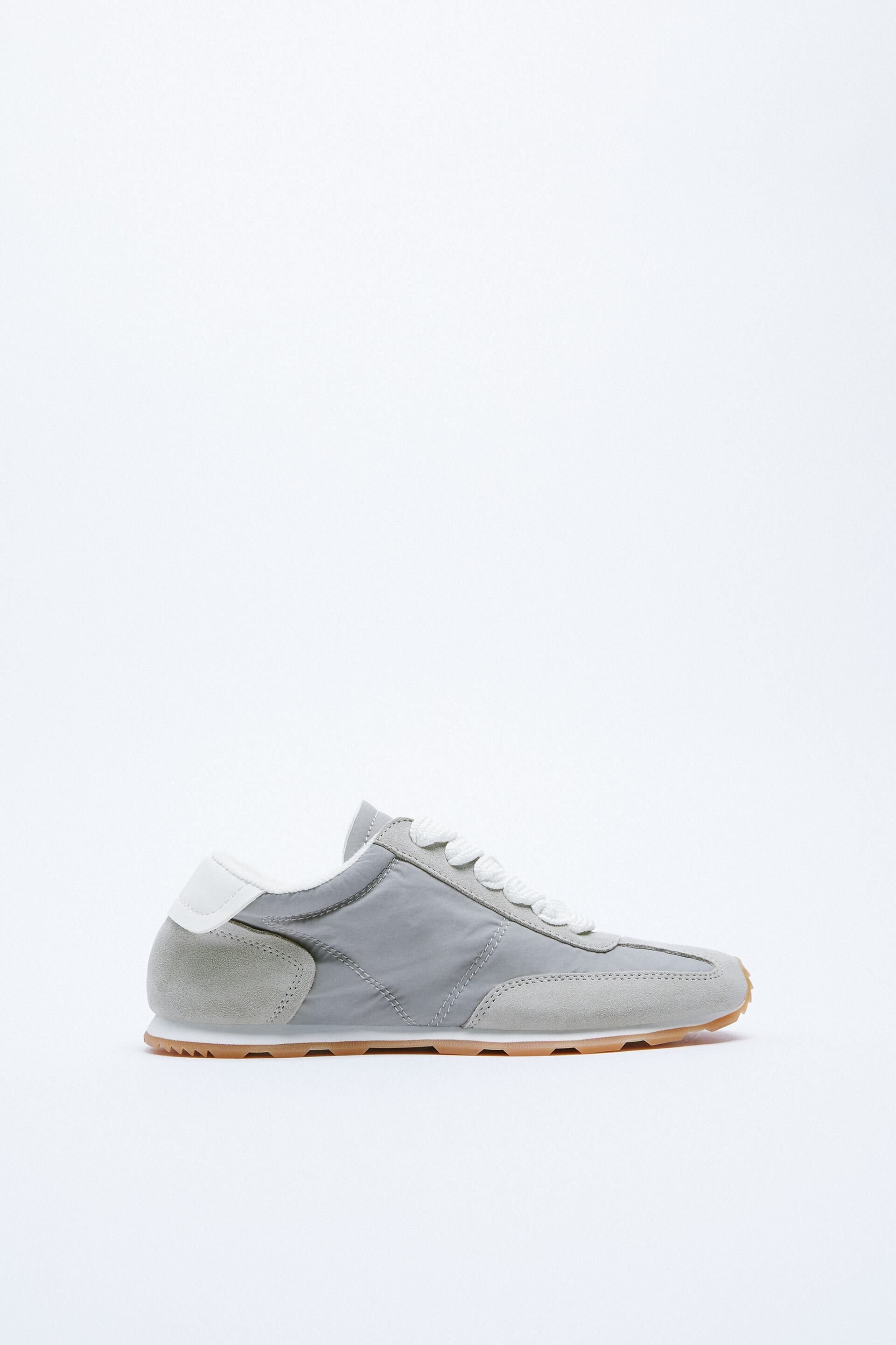 Zara Grey Retro Runner Sneakers Size US 8 / IT 38 - 6 Thumbnail
