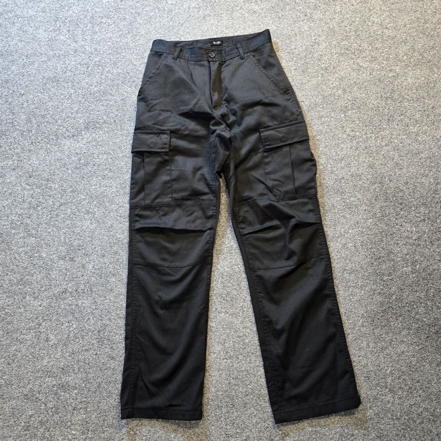Vintage John Galt Pants Womens One Size Black Cargo Adjustable Straight Leg Casual Basic Size 42" / US 20 - 2 Thumbnail
