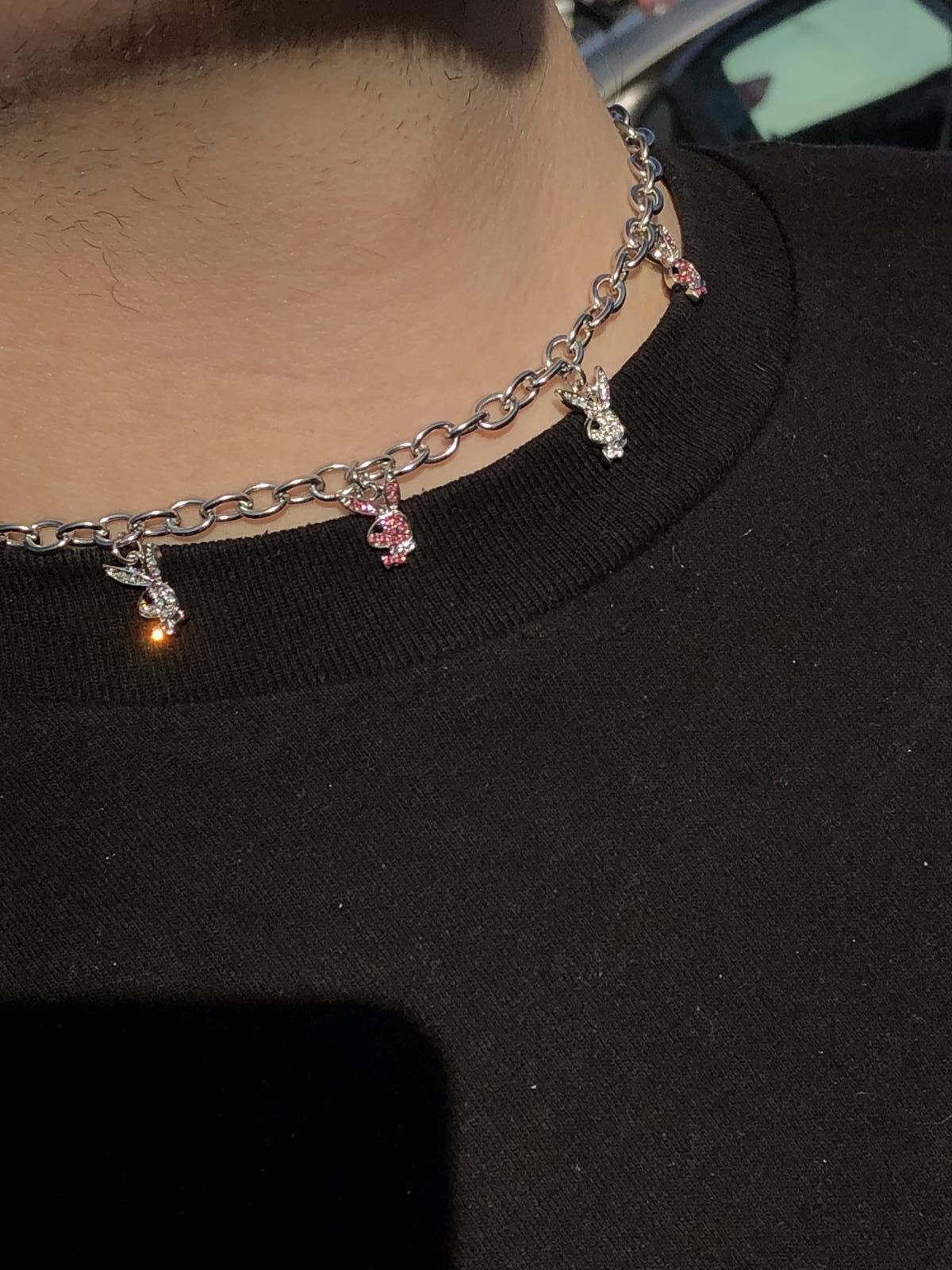 Playboy × Vintage Silver Playboy Choker Necklace Size ONE SIZE - 3 Thumbnail