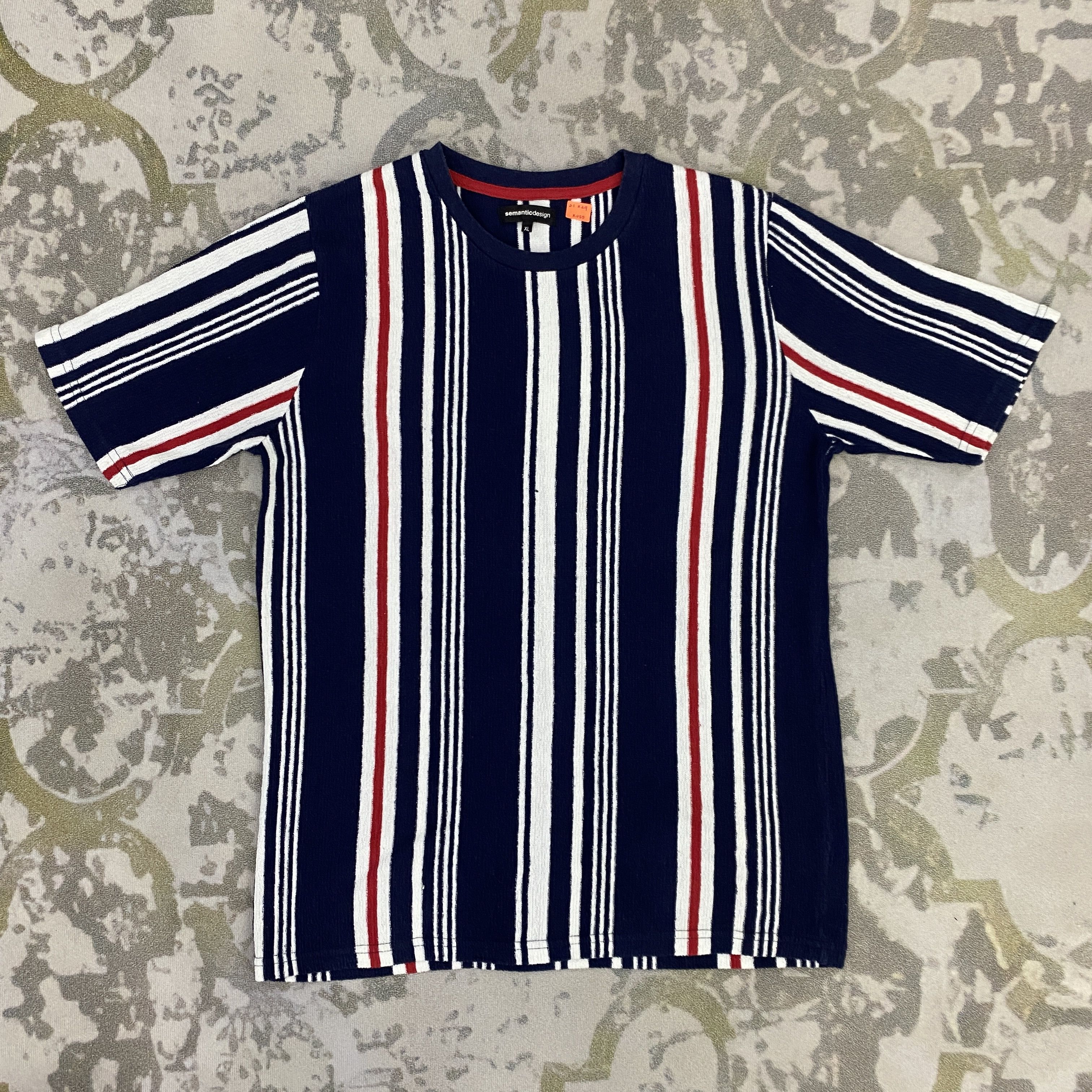 Japanese Brand Stripe T-shirt In Navy,Red & White Size US L / EU 52-54 / 3 - 1 Thumbnail