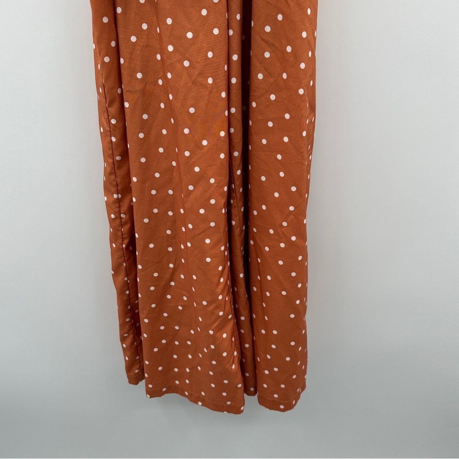 REVOLVE Stylestalker Laurel Orange White Polka Dot Cropped Jumpsuit Size 30" / US 8 / IT 44 - 5 Thumbnail