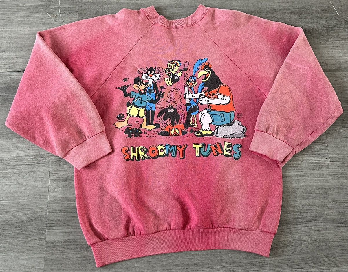 Fruit Of The Loom Vintage 80s Shroomy Tunes Parody "Toke Up Doc!”sweatshirt Size US M / EU 48-50 / 2 - 4 Thumbnail